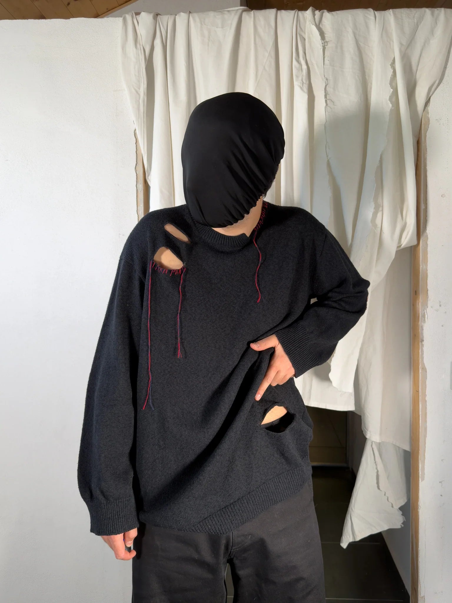 Yohji yamamoto pour homme s/s 2023 distressed knitwear