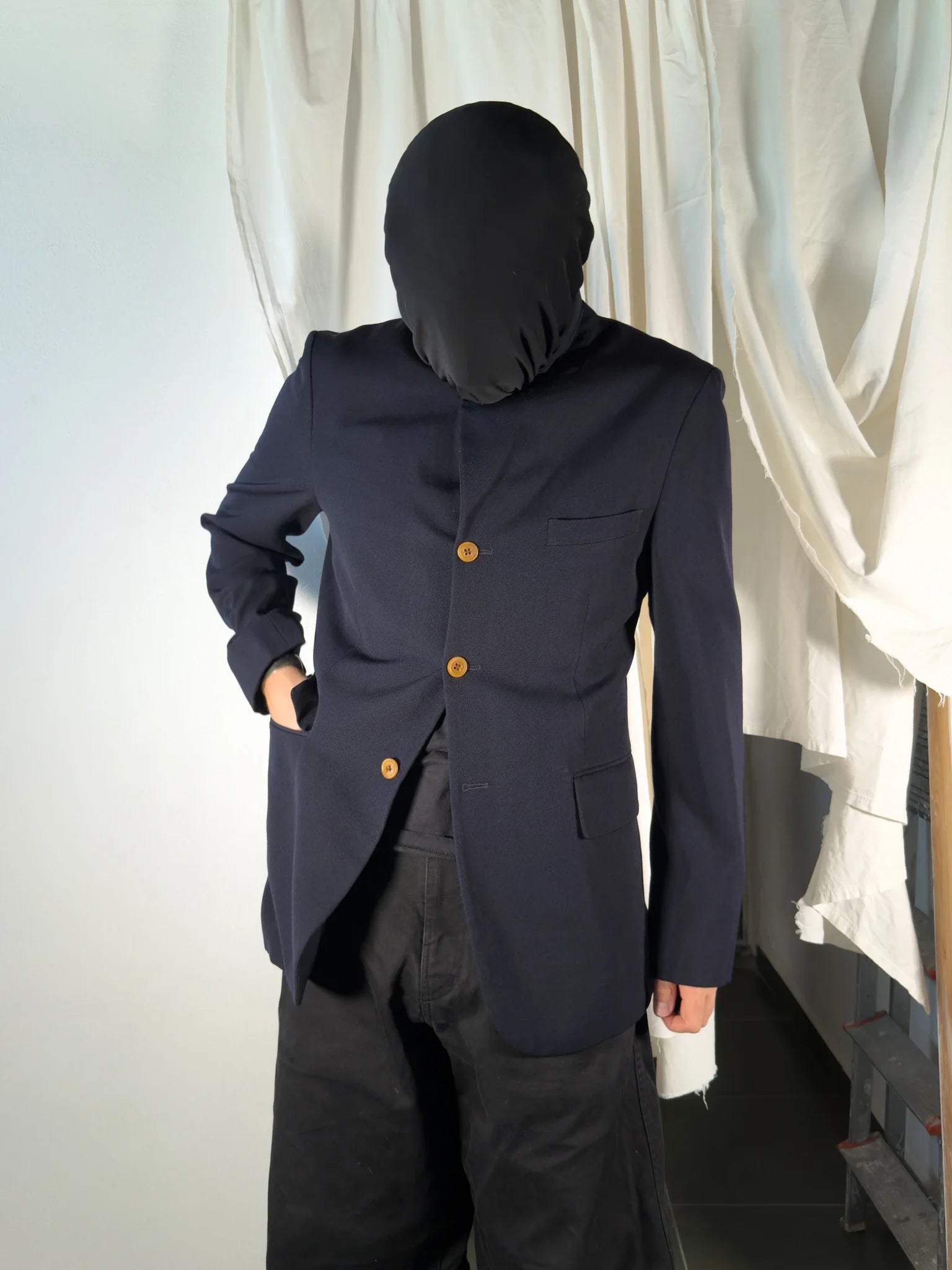 Comme des garçons homme plus a/w 2002 orange buttons jacket
