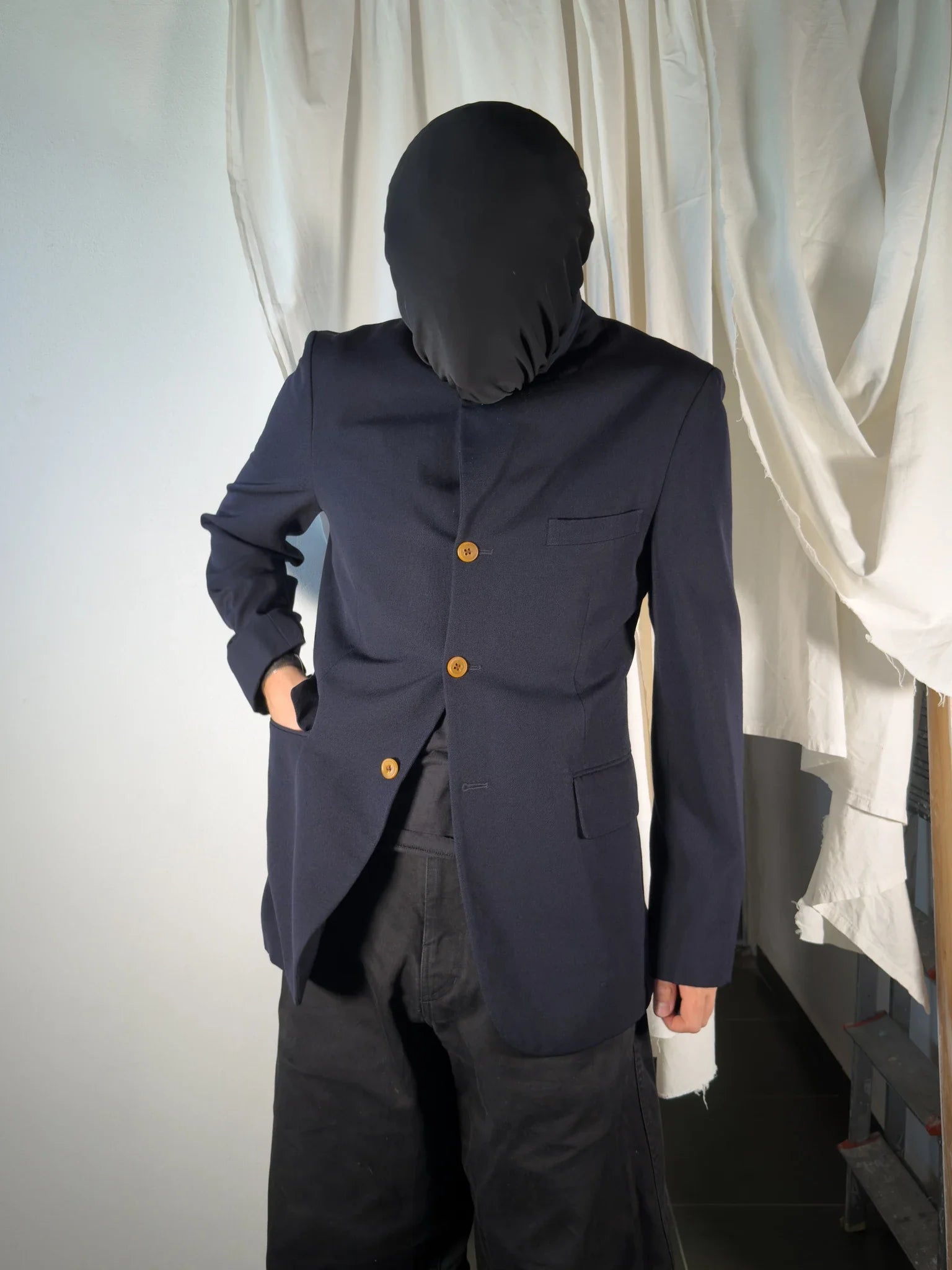 Comme des garçons homme plus a/w 2002 orange buttons jacket