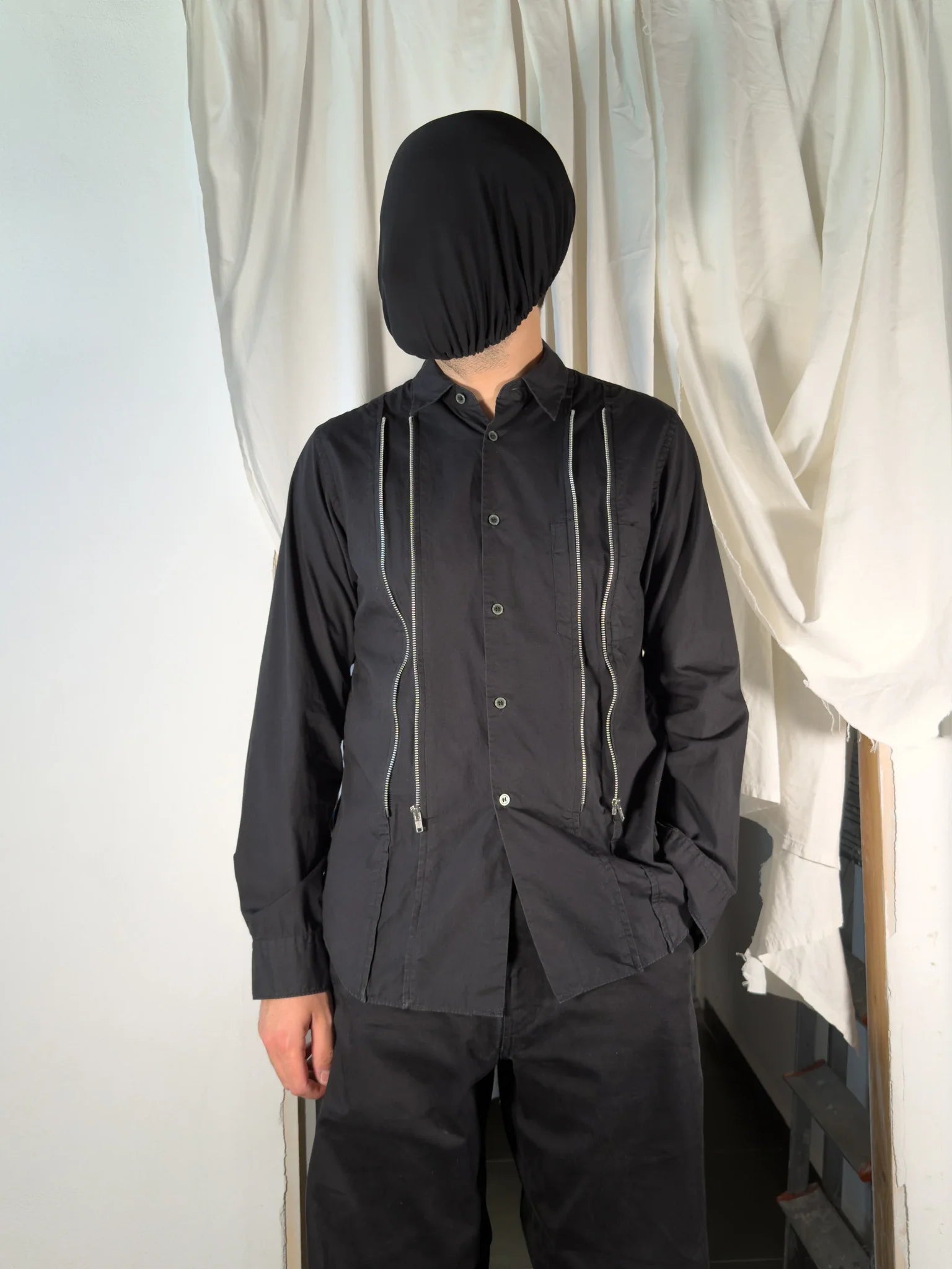 Black comme des garçons s/s 2019 zips shirt