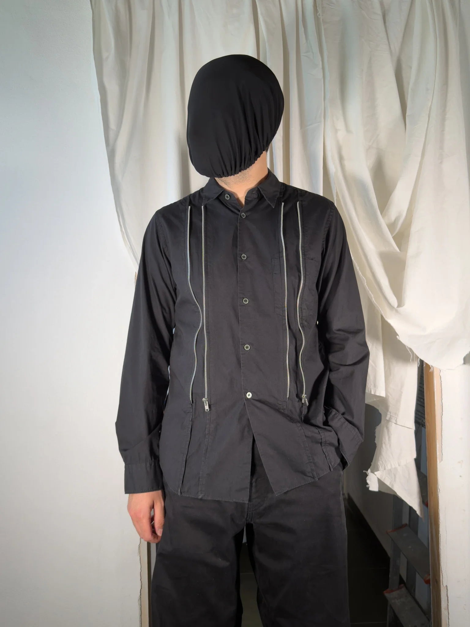 Black comme des garçons s/s 2019 zips shirt
