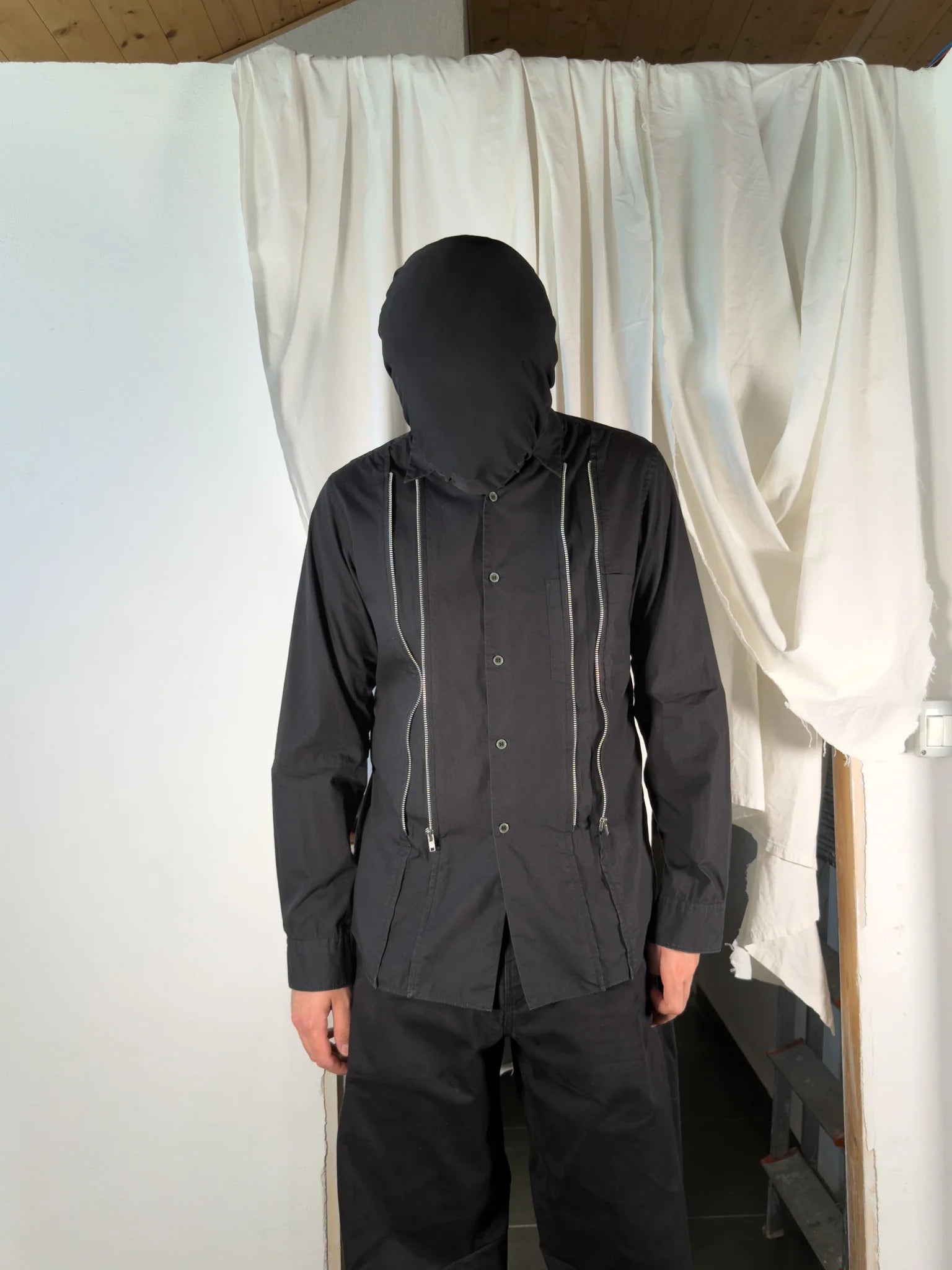 Black comme des garçons s/s 2019 zips shirt