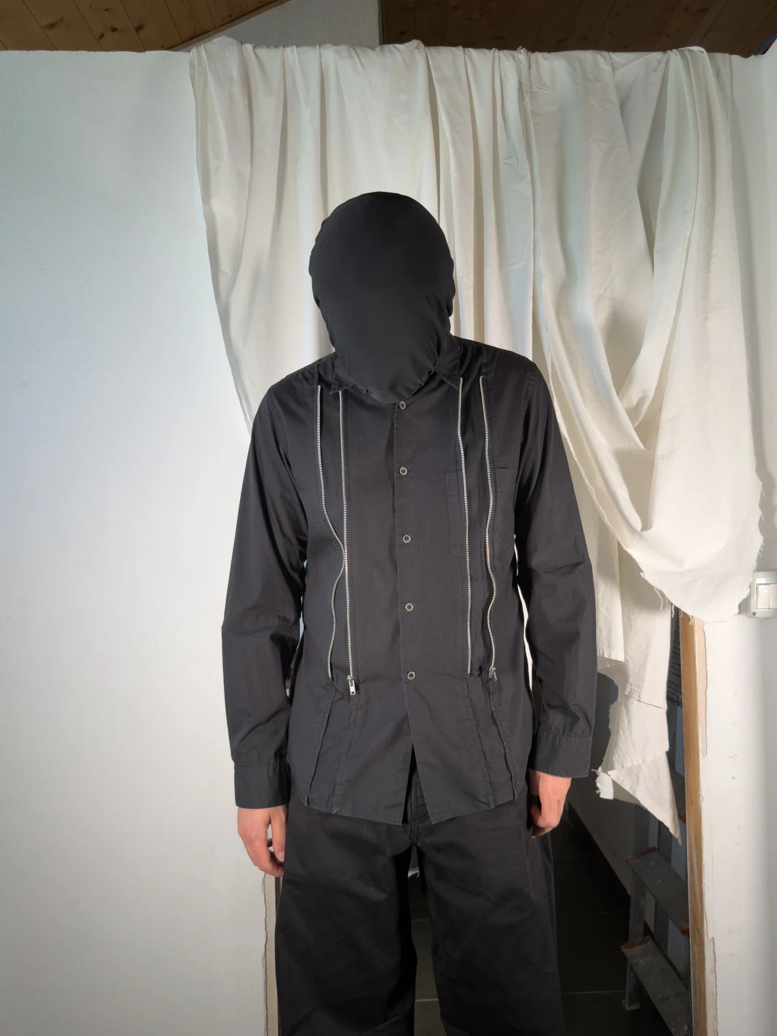 Black comme des garçons s/s 2019 zips shirt