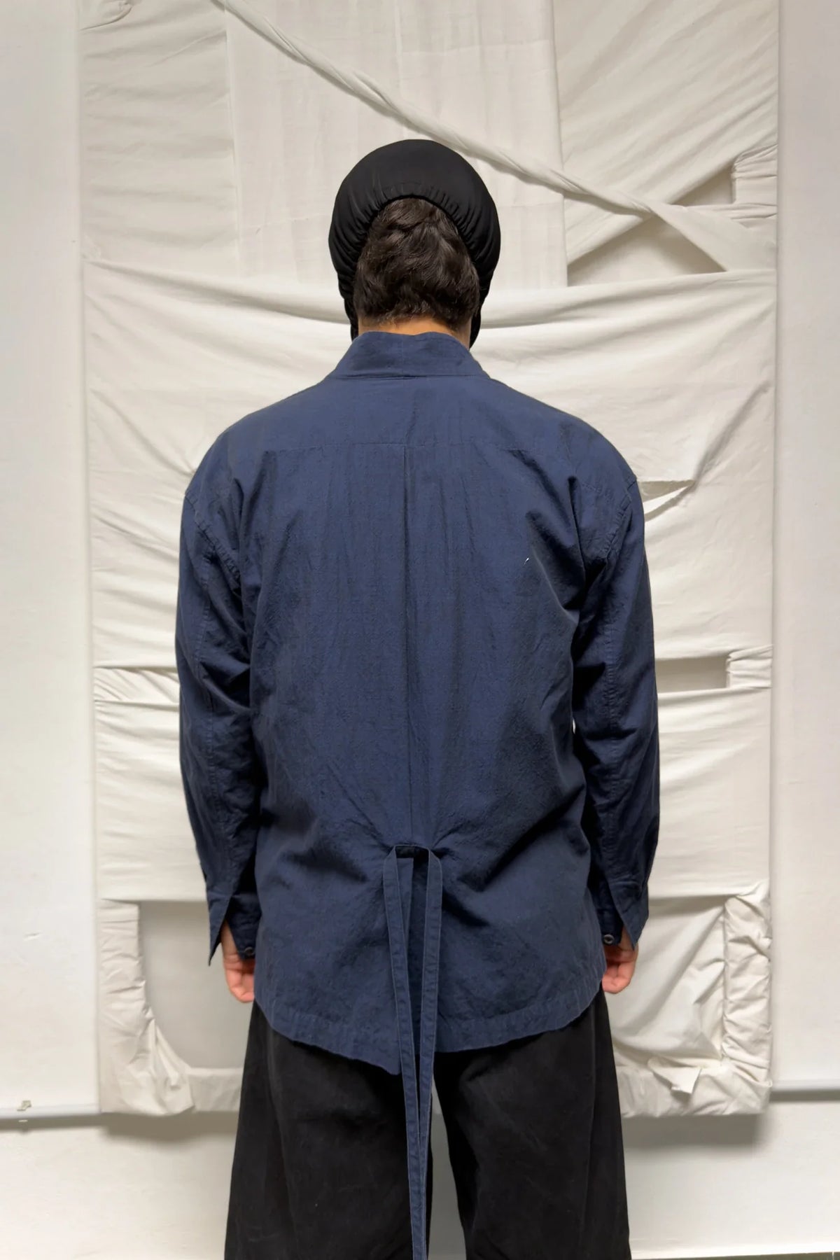 Issey miyake men s/s 2018 cropped kimono shirt