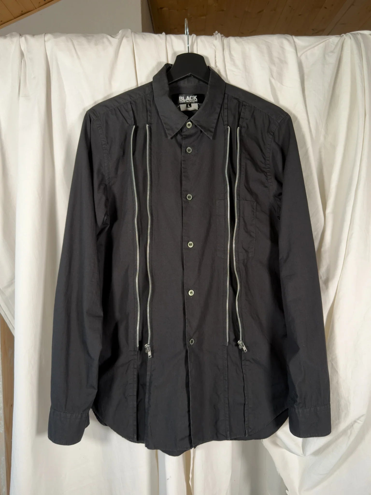 Black comme des garçons s/s 2019 zips shirt