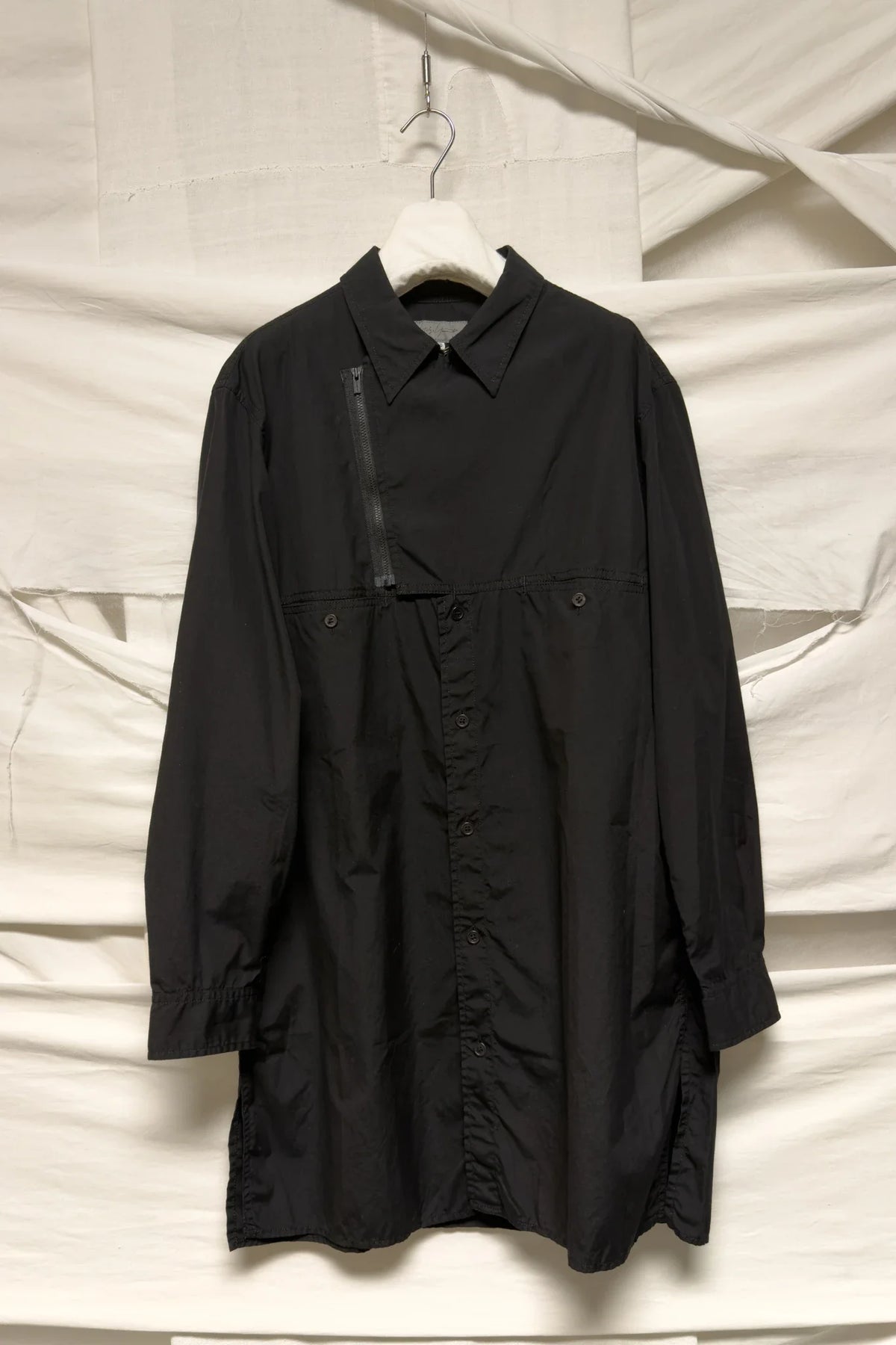 Yohji yamamoto pour homme a/w 2024 deconstructed zip shirt
