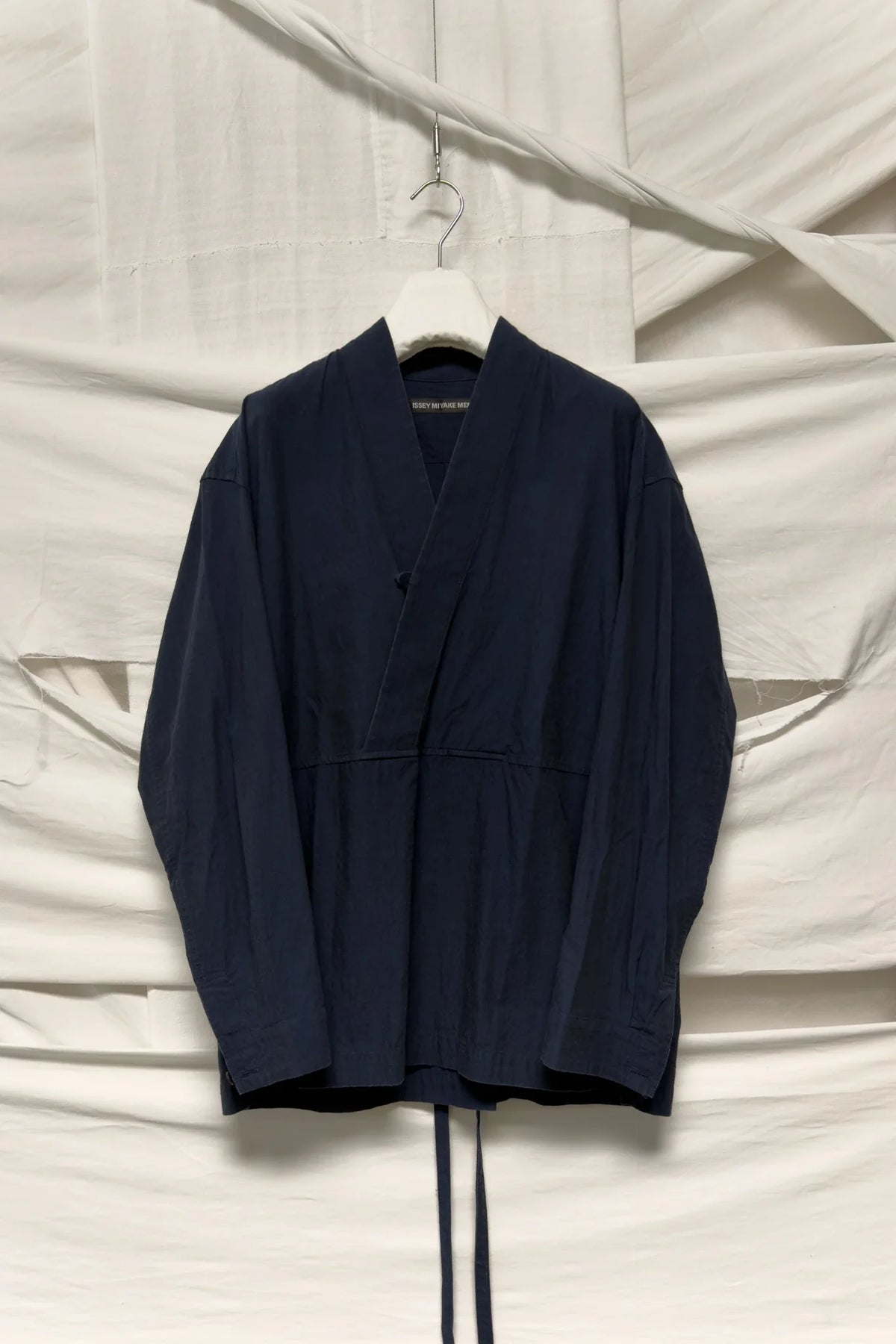 Issey miyake men s/s 2018 cropped kimono shirt