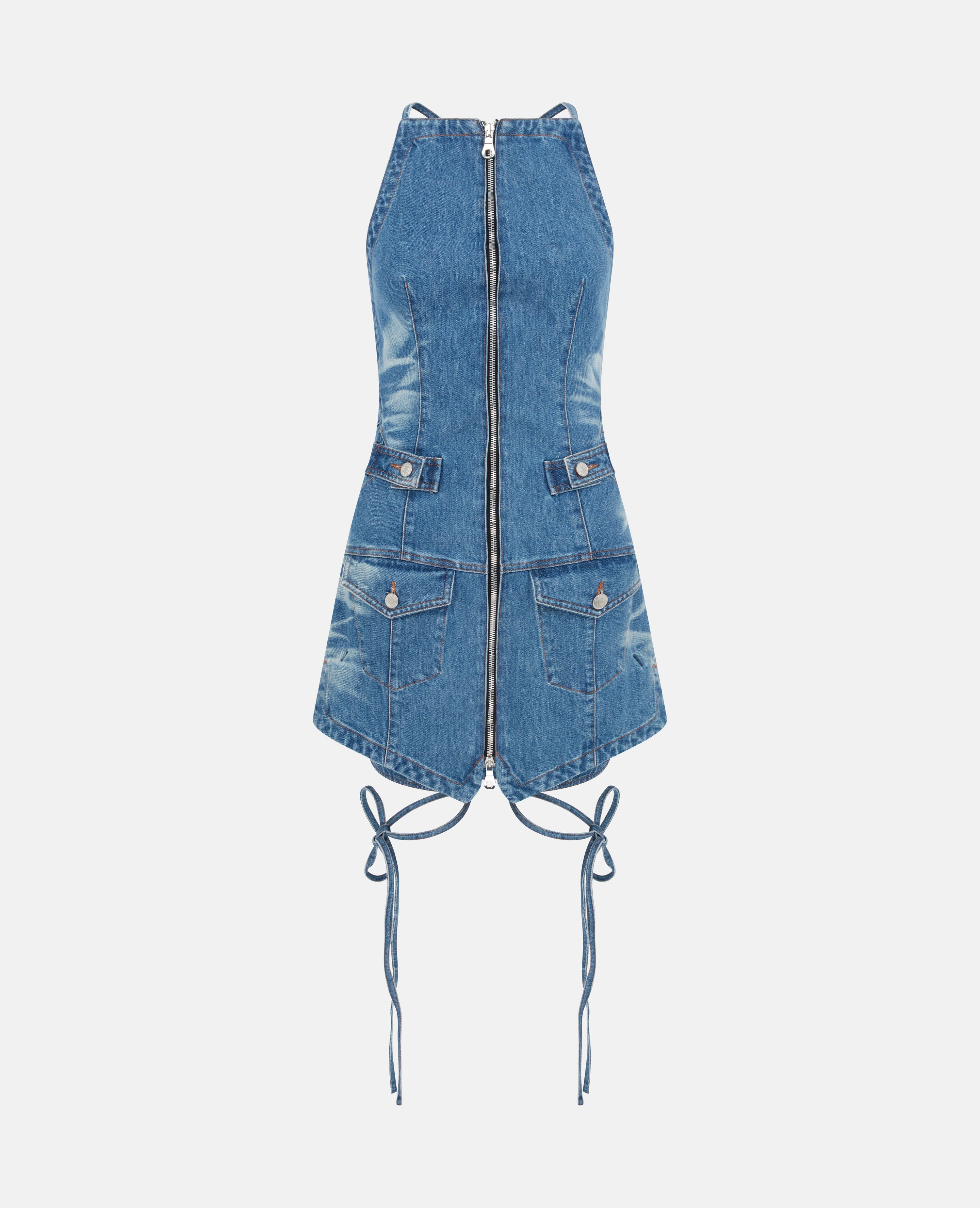 Kyle waistcoat dress blue denim