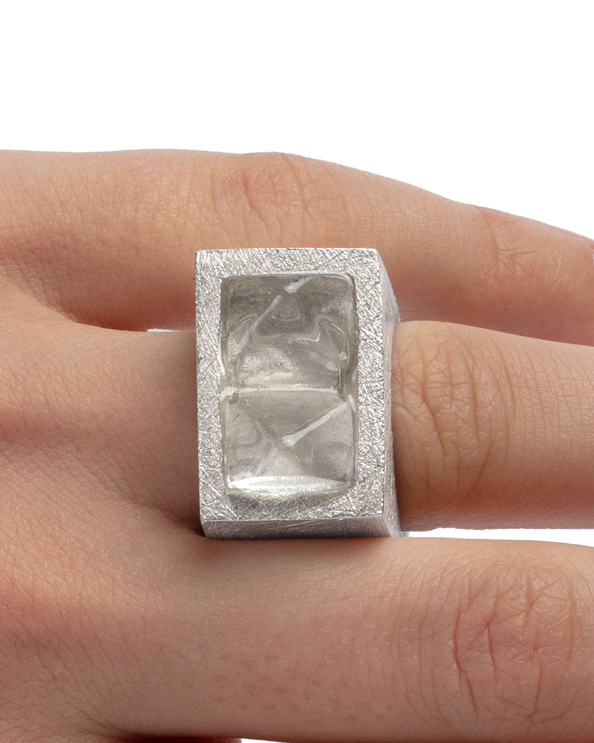 925 silver block ring
