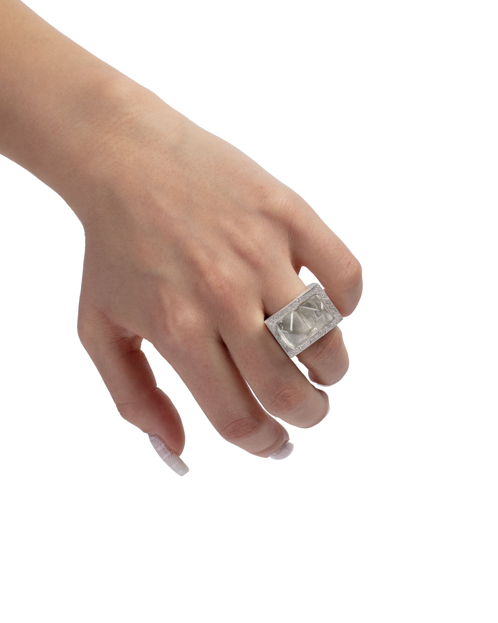 925 silver block ring