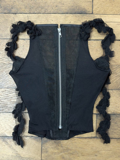 Rose crinoline corset - black
