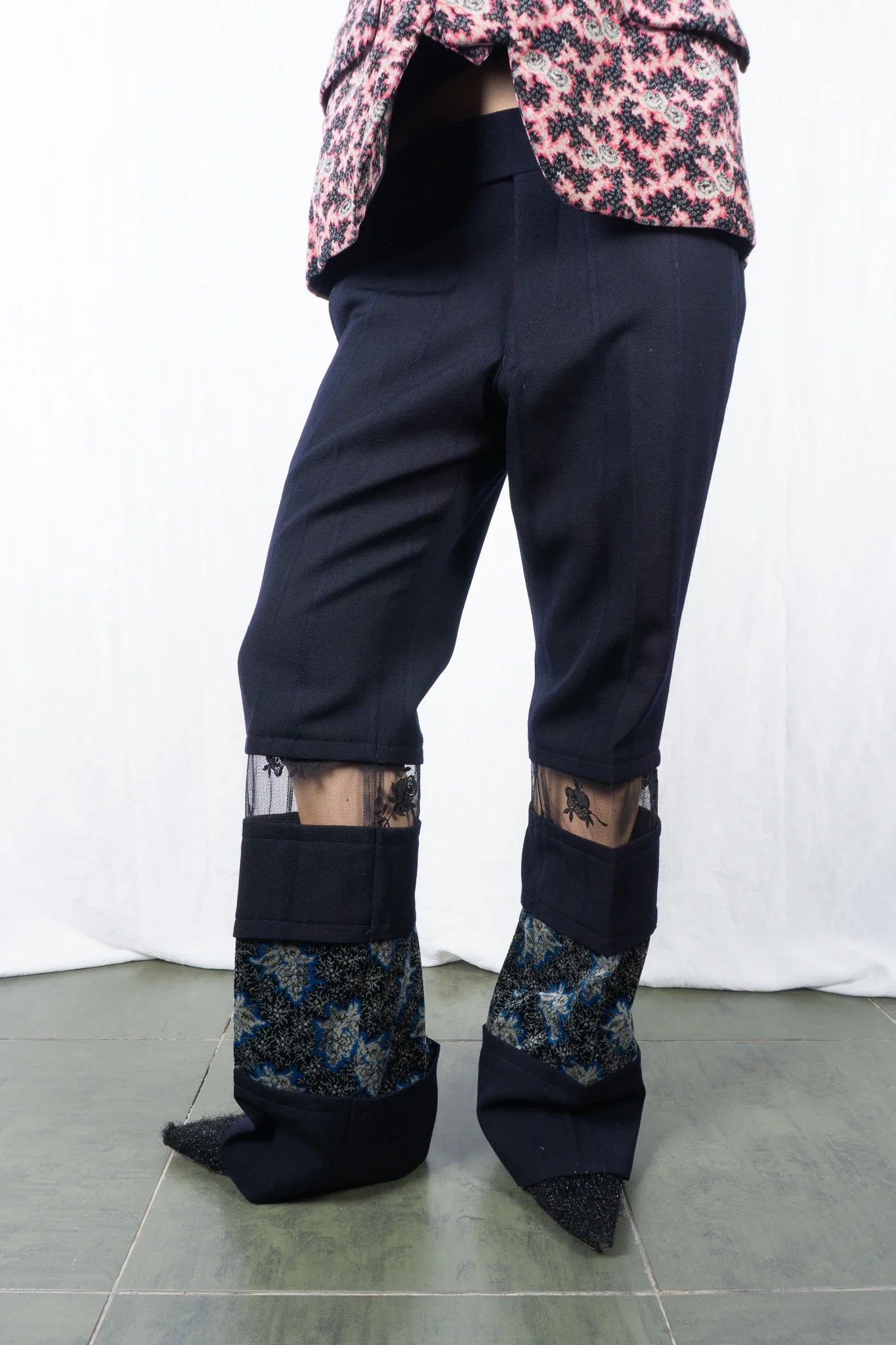 Comme des garçons a/w 2001 floral velvet pants