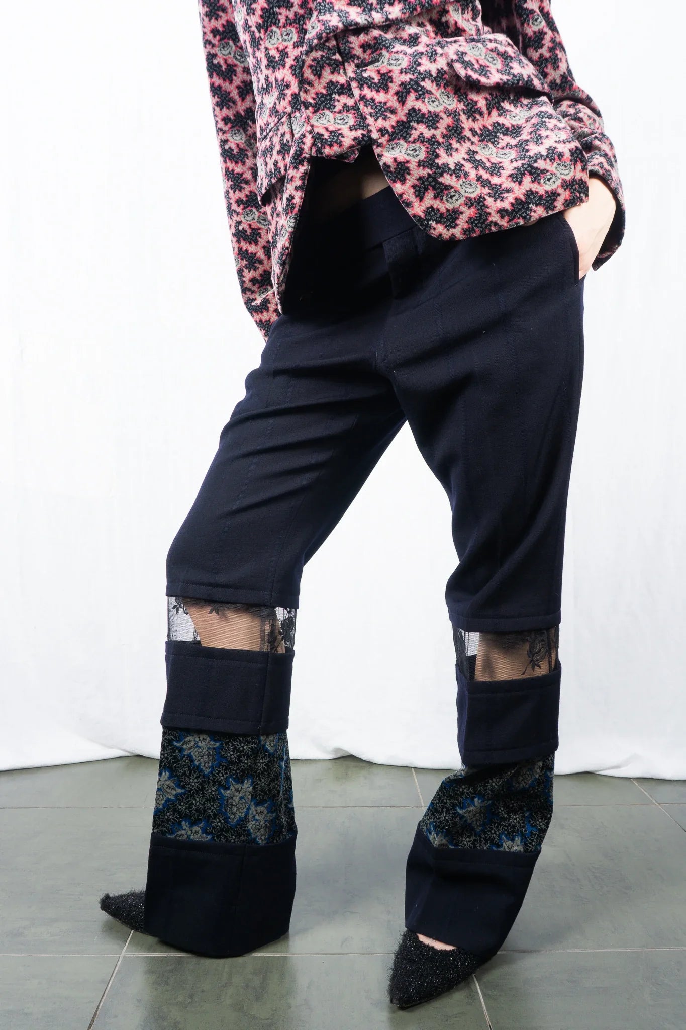 Comme des garçons a/w 2001 floral velvet pants