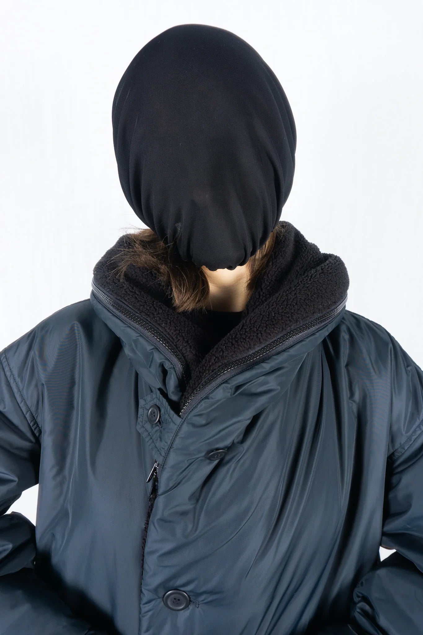 Wind coat issey miyake 1980s oversize pillow neck coat