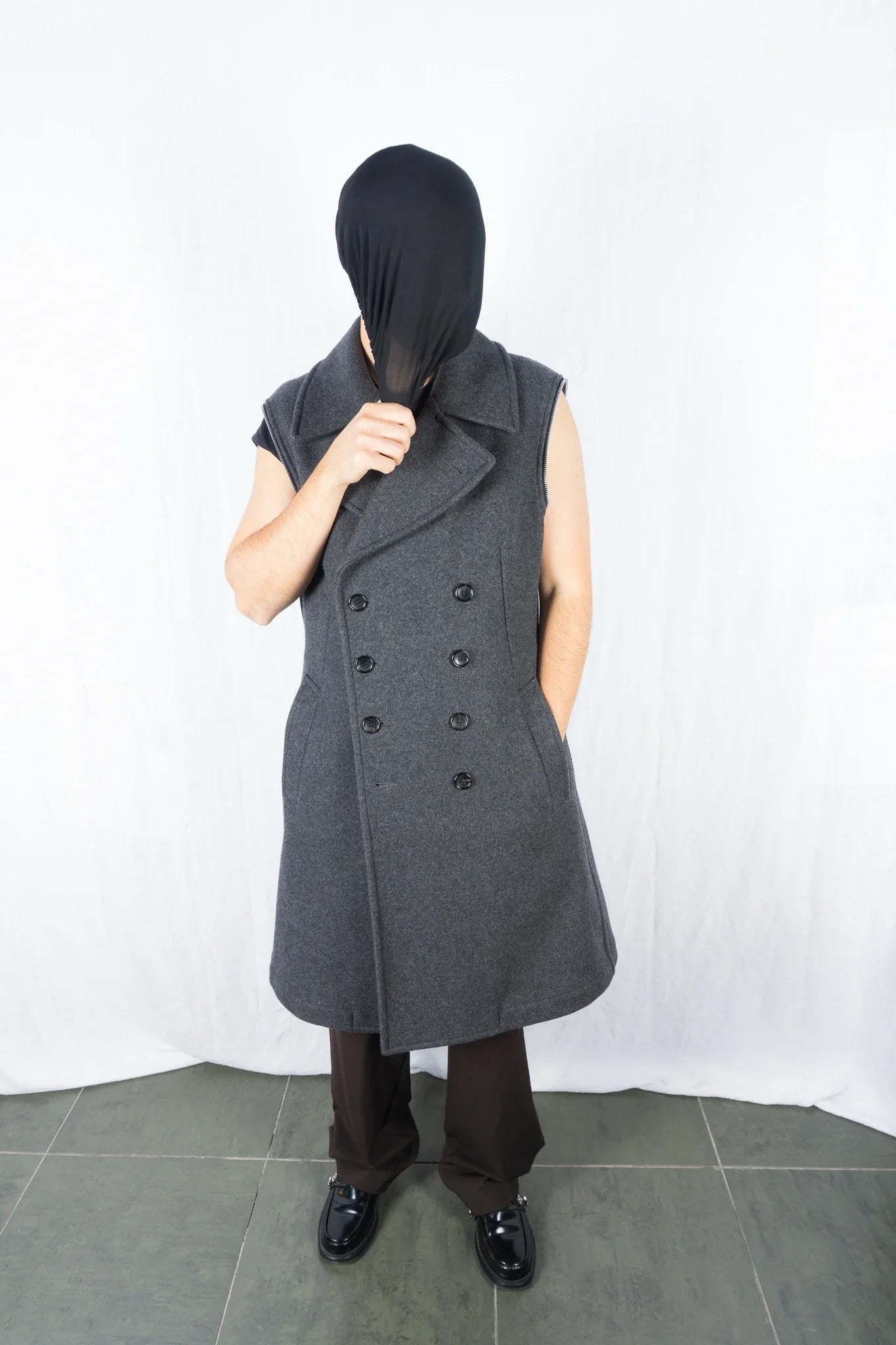 Comme des garçons homme plus a/w 2022 sculpted peacoat