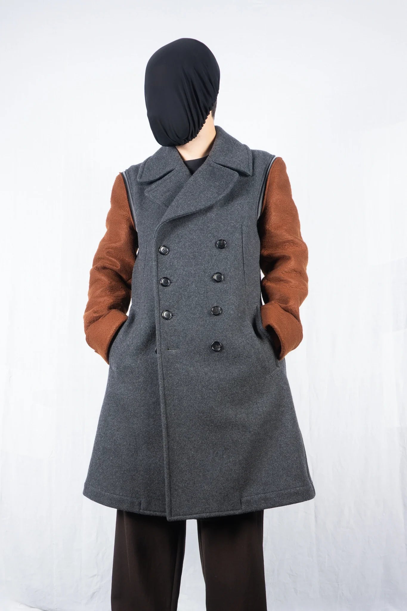 Comme des garçons homme plus a/w 2022 sculpted peacoat