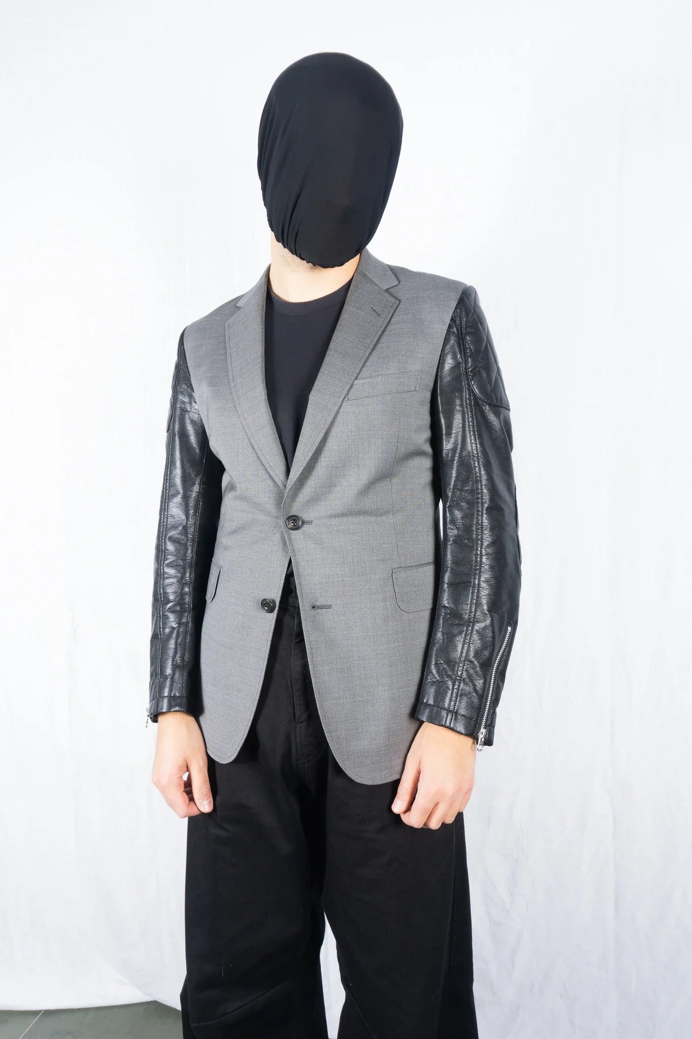 Junya watanabe man a/w 2016 leather sleeves jacket