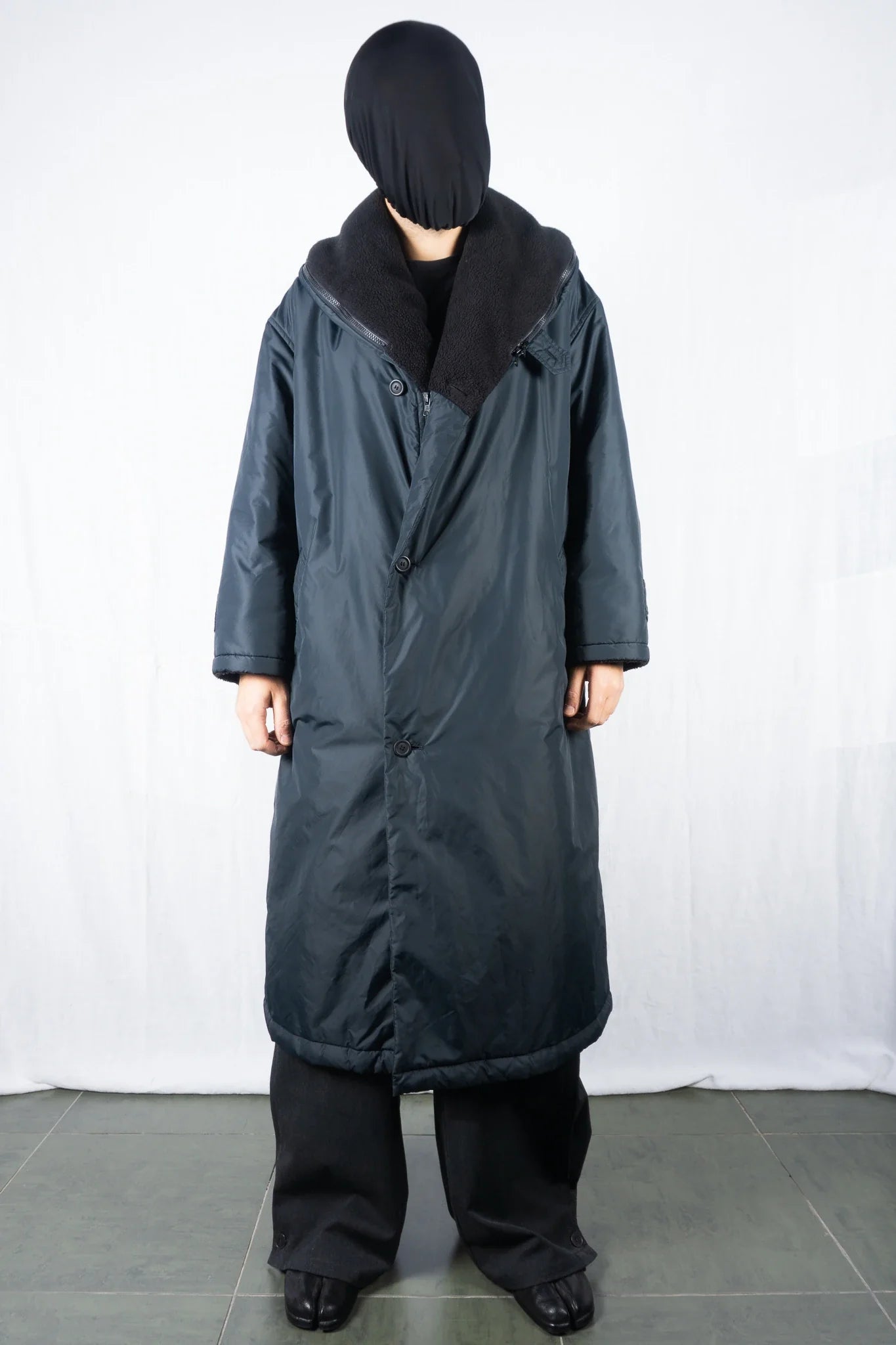 Wind coat issey miyake 1980s oversize pillow neck coat