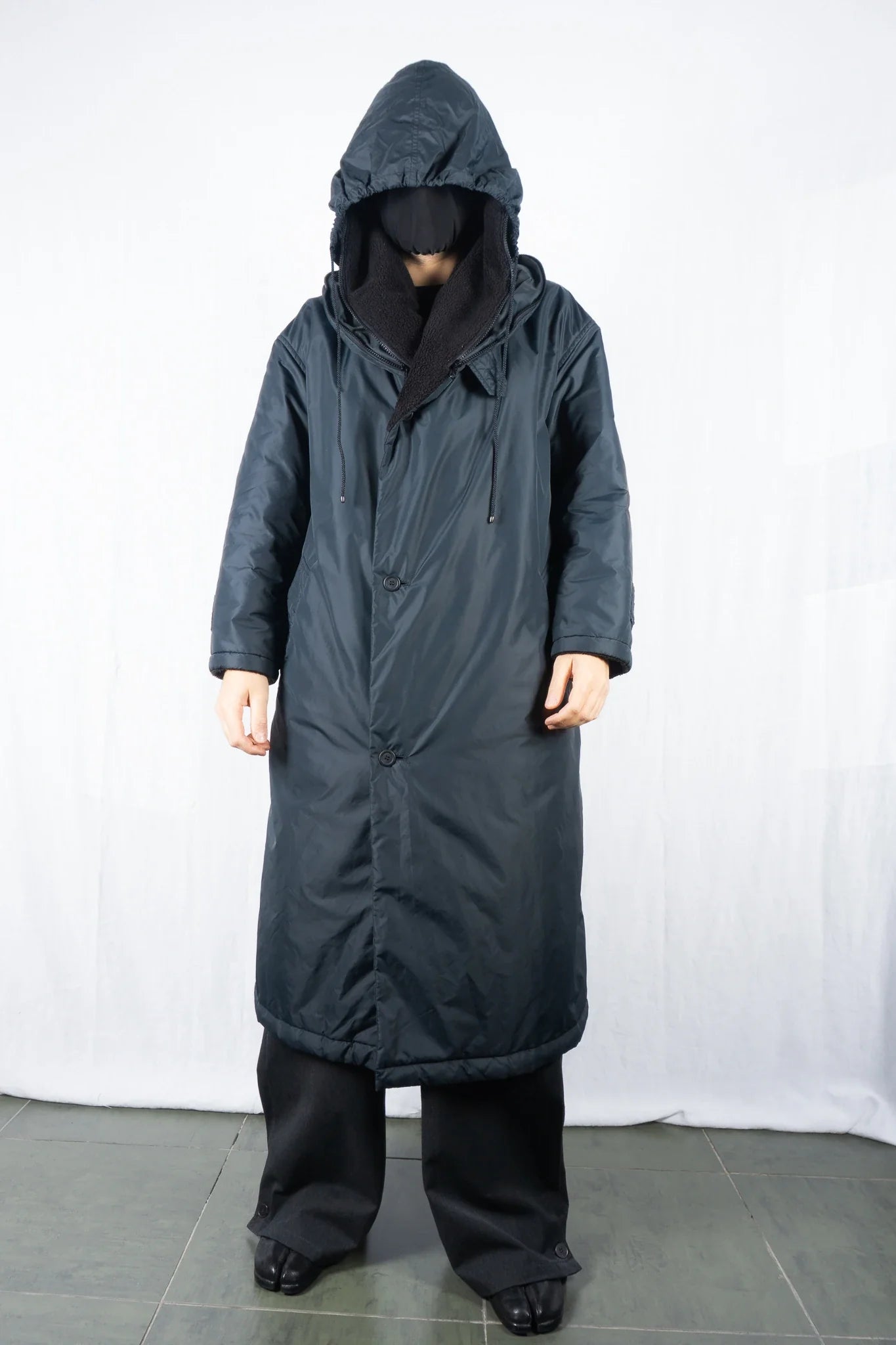 Wind coat issey miyake 1980s oversize pillow neck coat