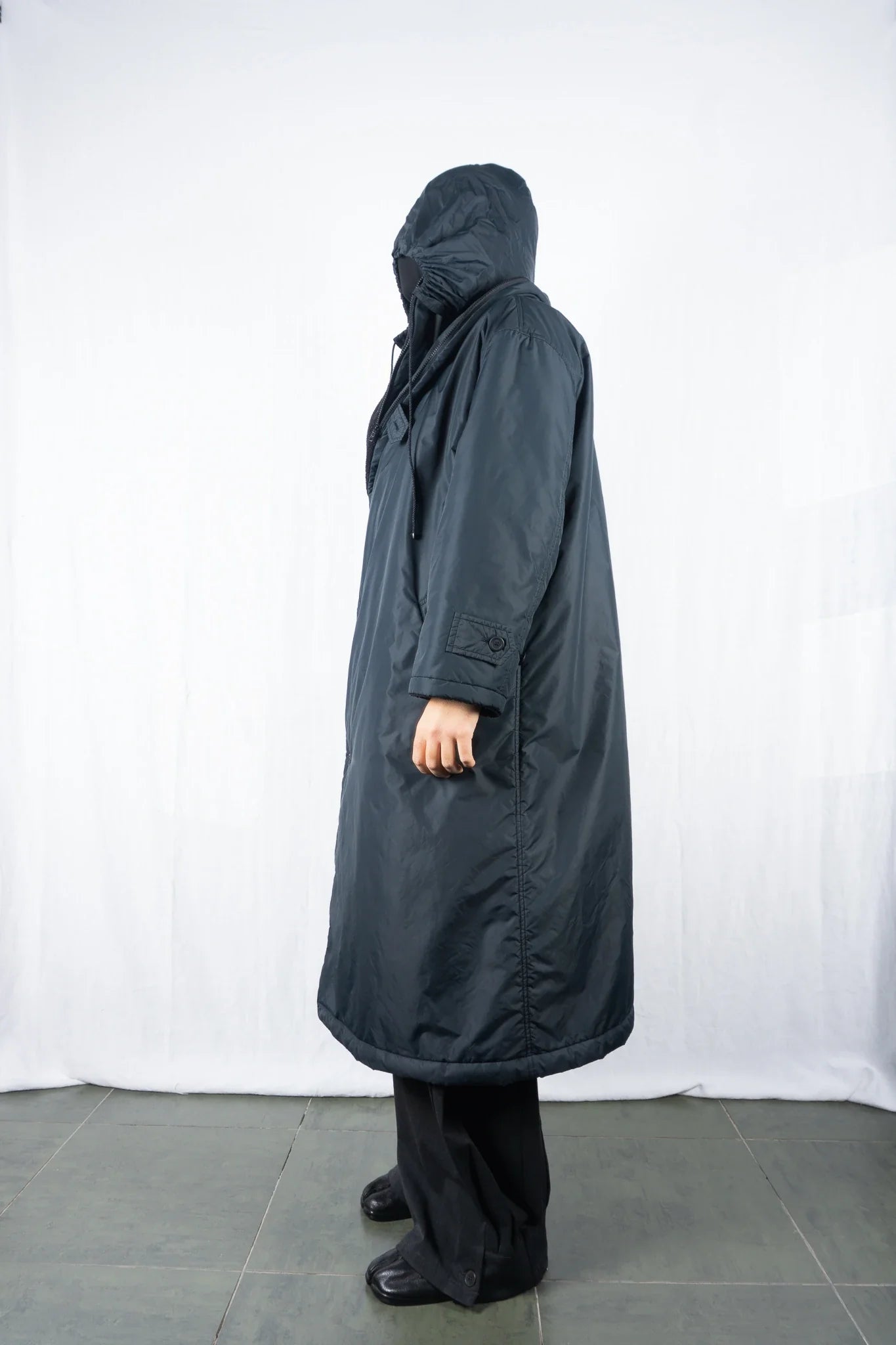 Wind coat issey miyake 1980s oversize pillow neck coat