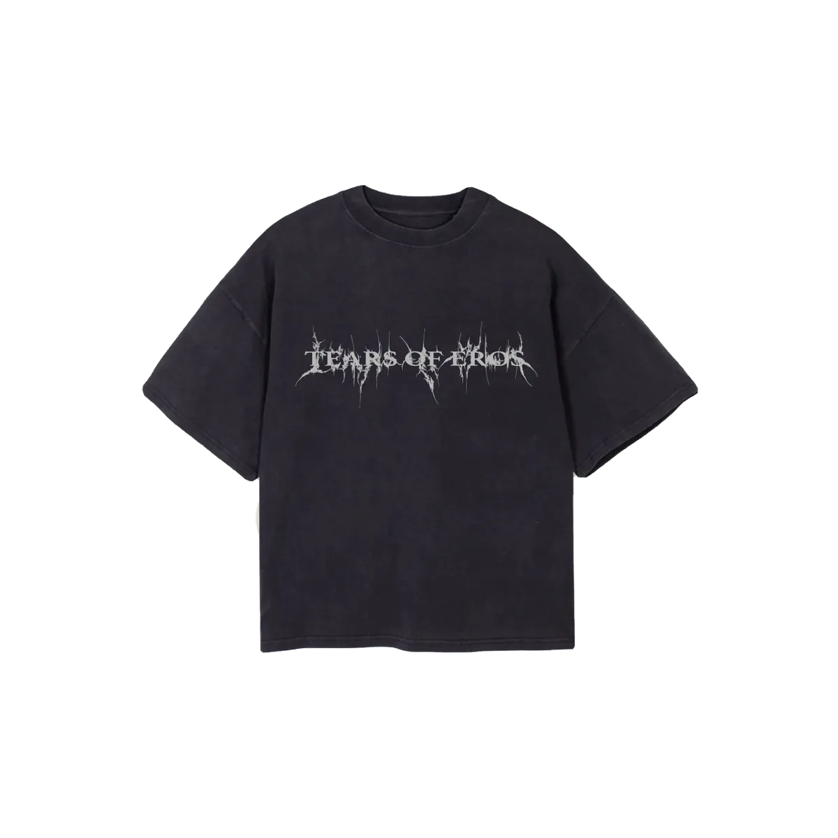 Cropped T-Shirt - Tears of Eros  - Washed Black