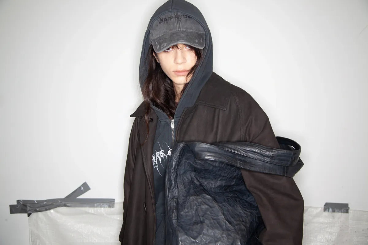 Hoodie, Zipped - Tears of Eros - Washed Black