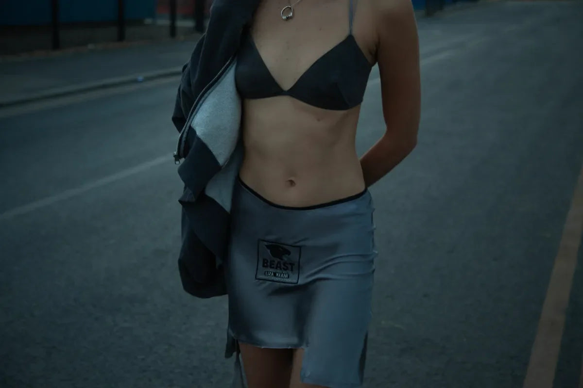 Beast Satin Skirt - Gunmetal