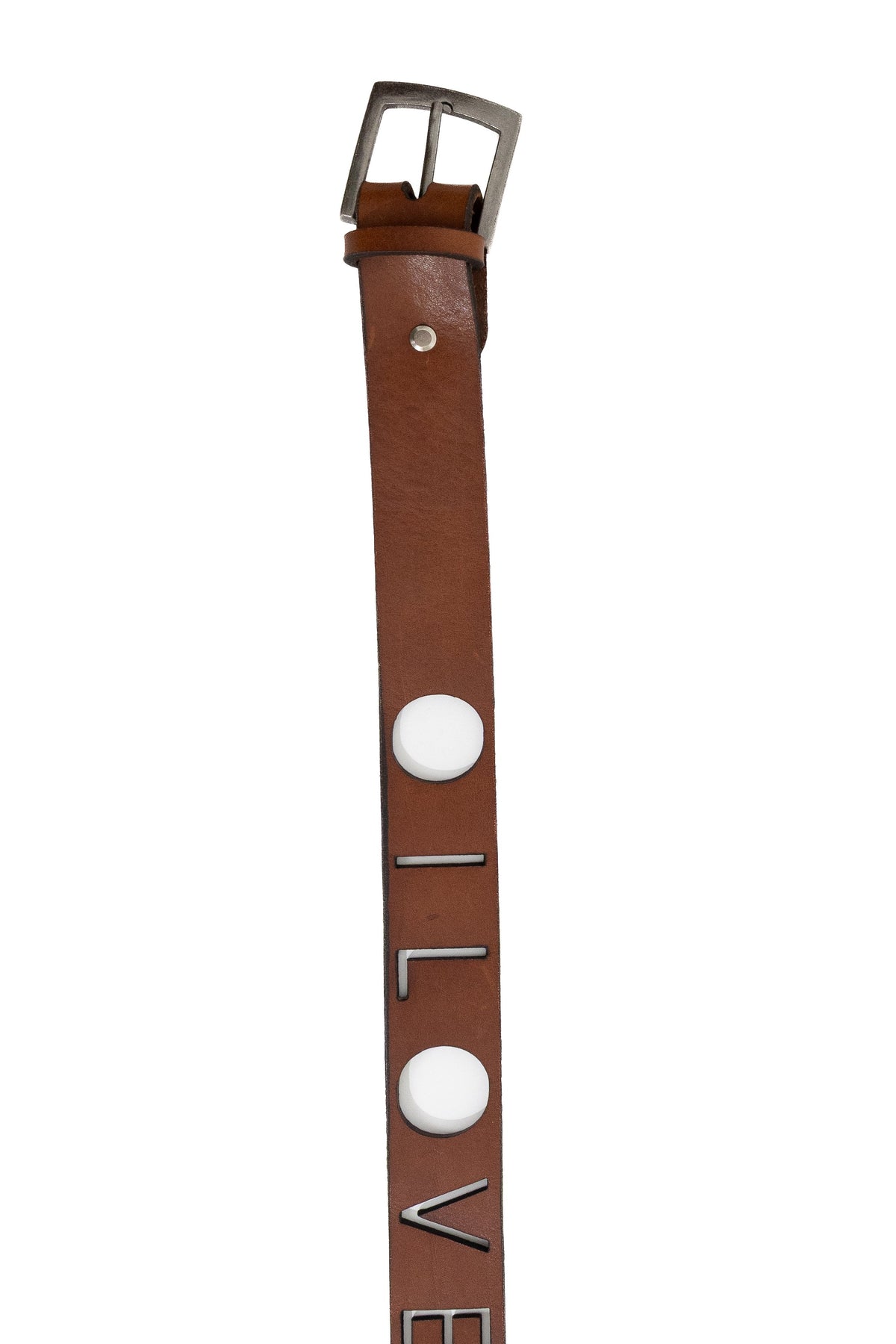'i love you' belt brown