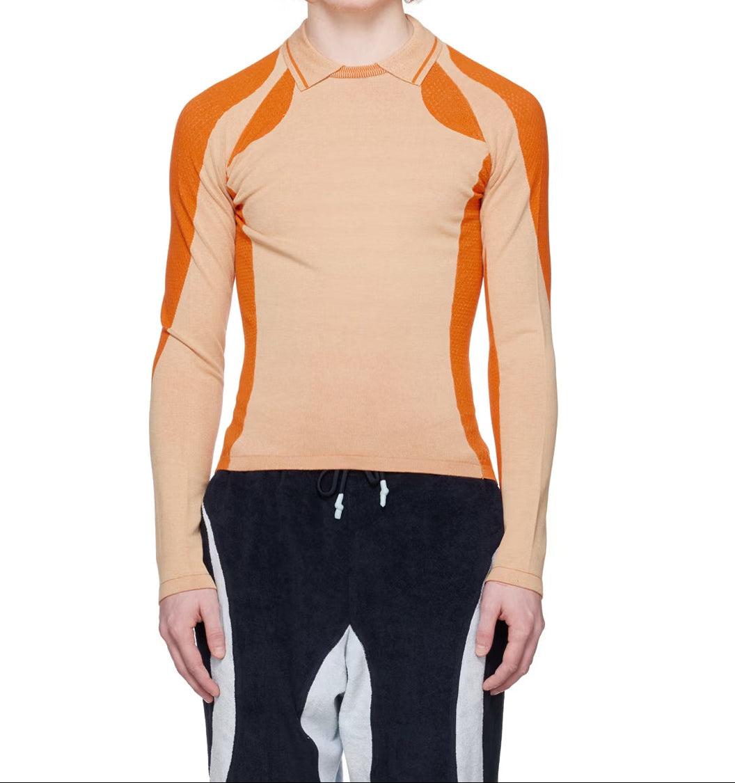 Sn114 - orange - knit compression top