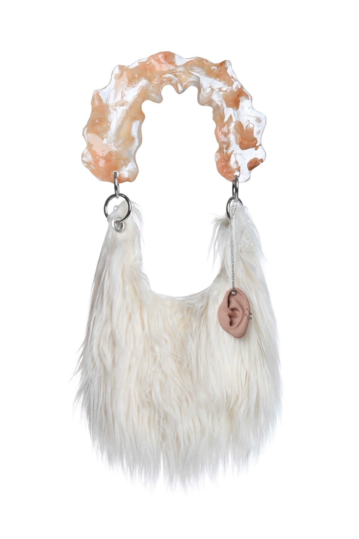 Fur handle bag