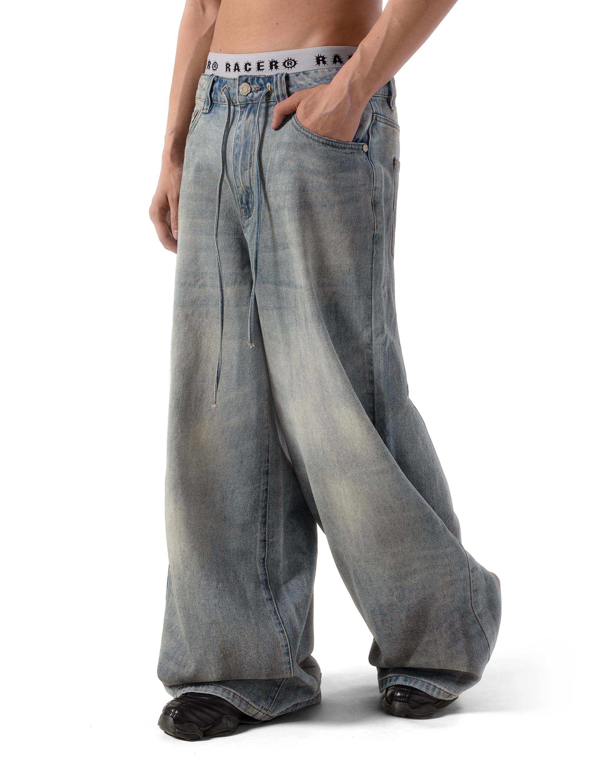 Blue ultra wide jeans