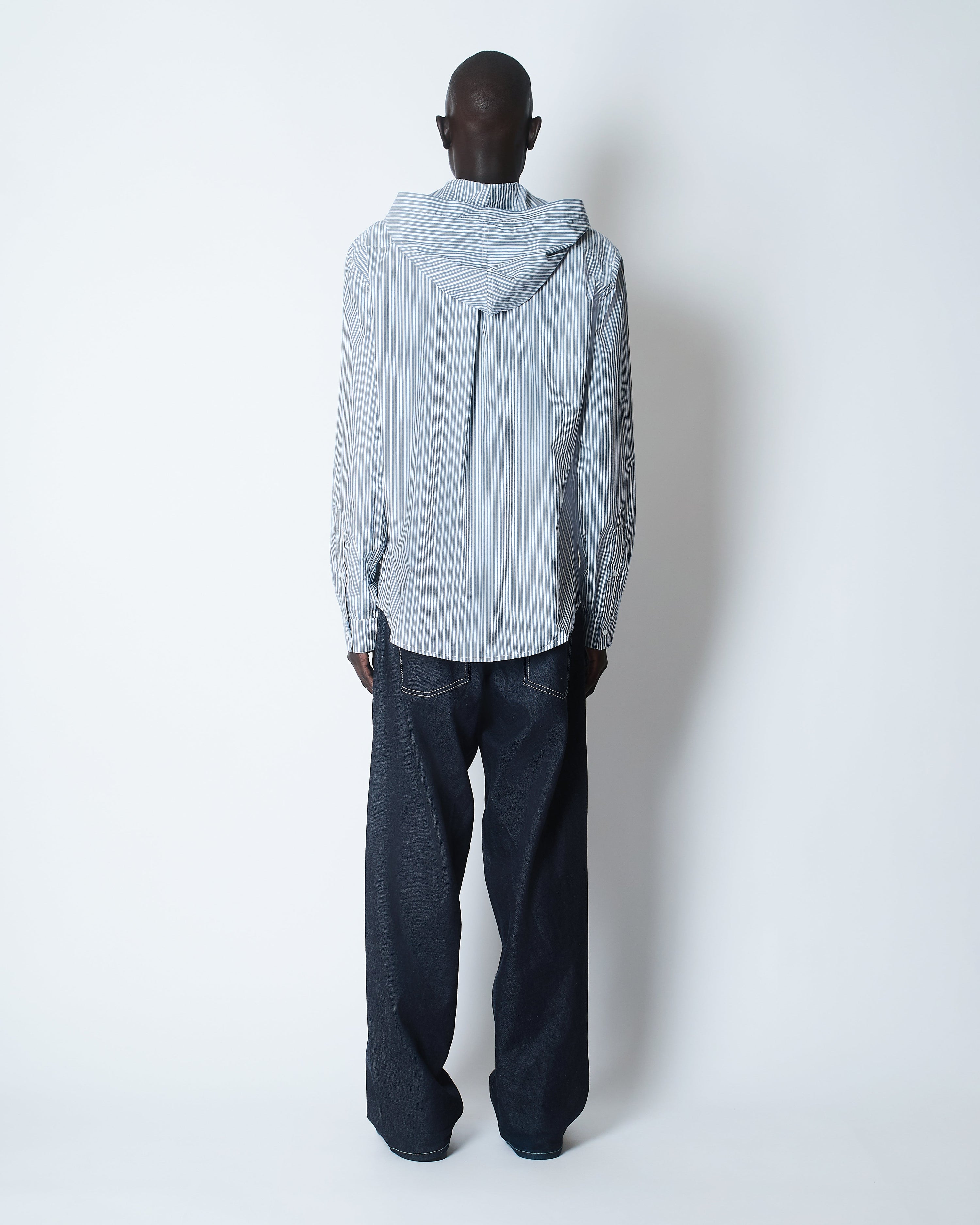 Hooded oxford shirt cotton poplin new stripe 2