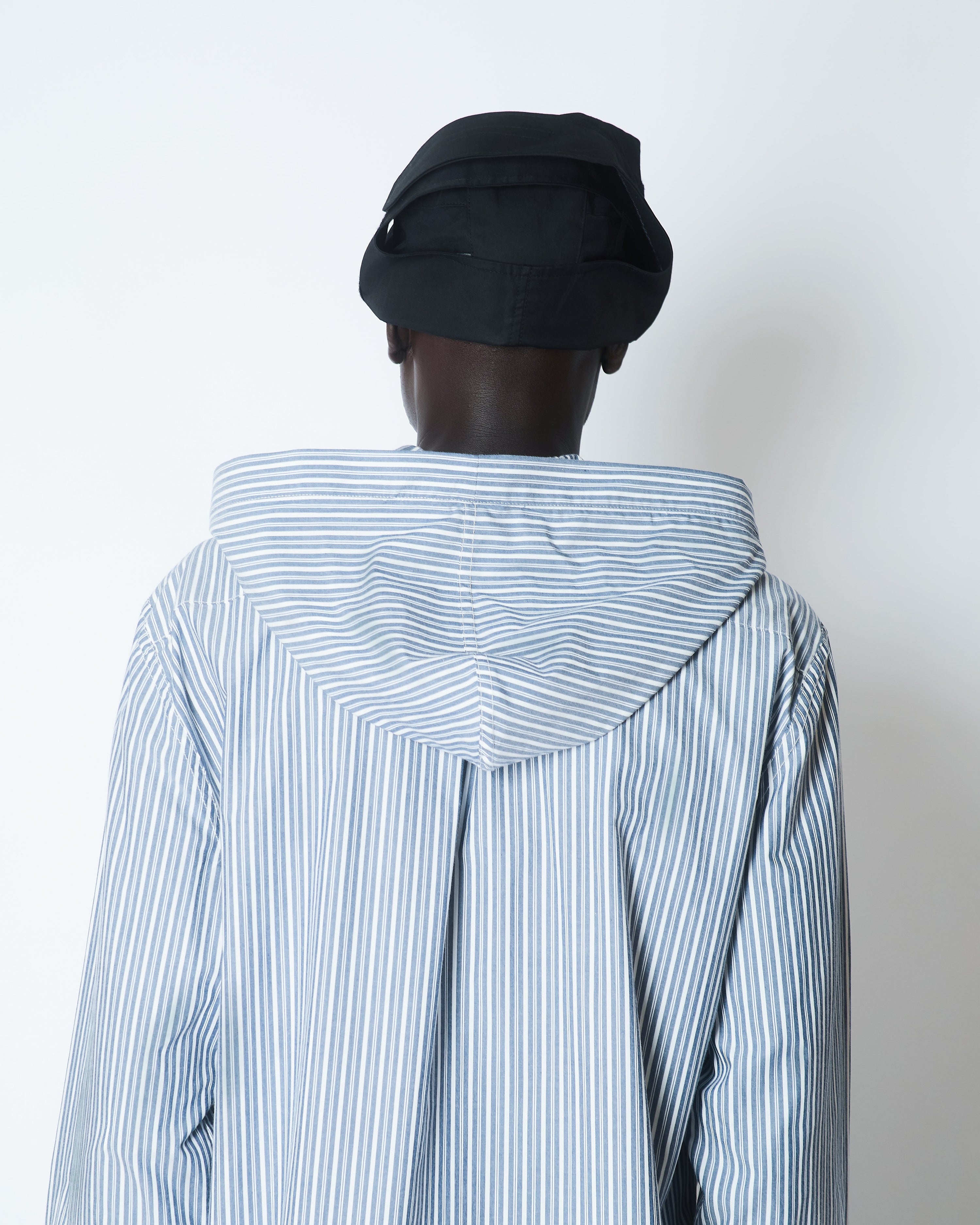 Hooded oxford shirt cotton poplin new stripe 2