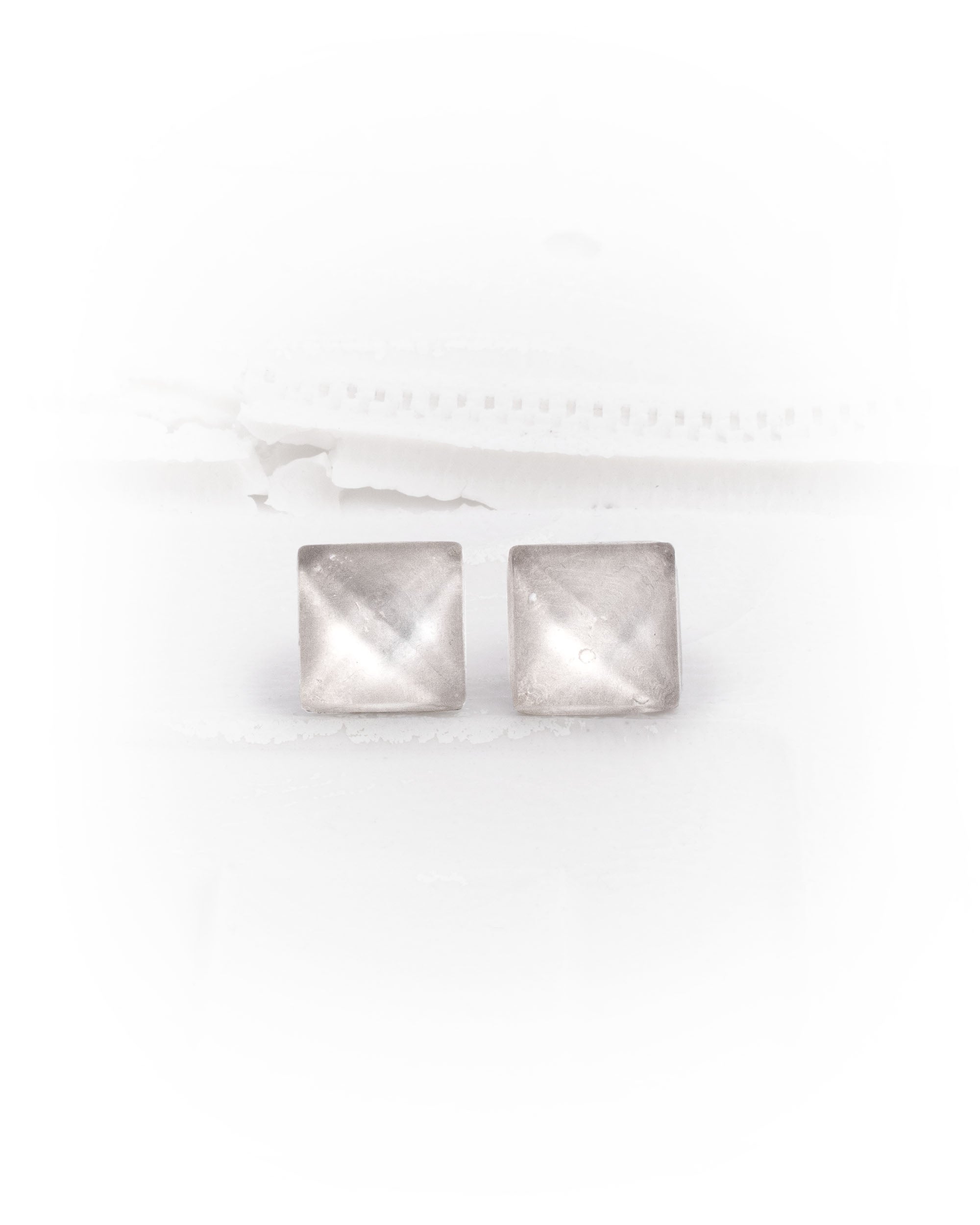 Clear block earrings