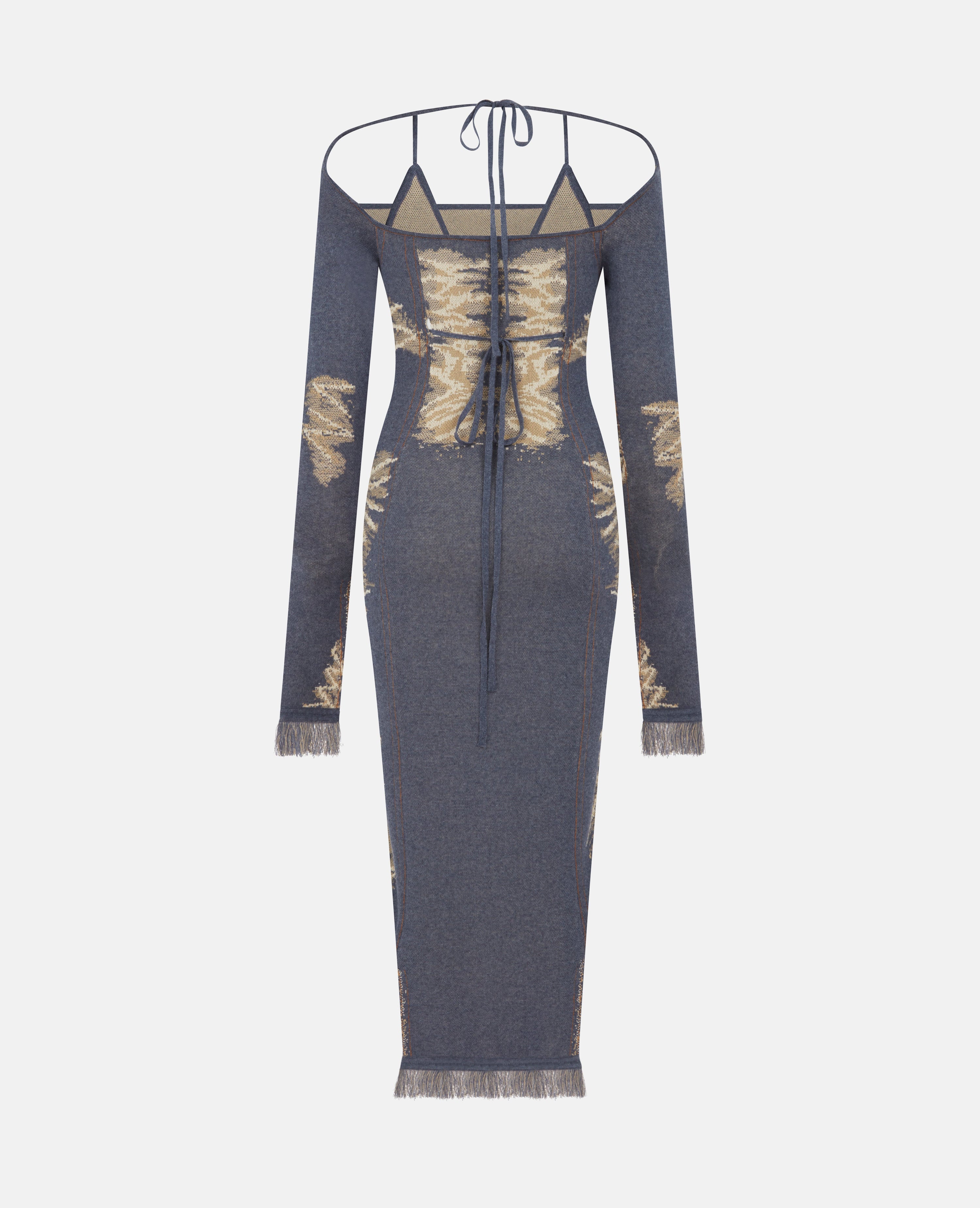 Bikini knit dress blue denim