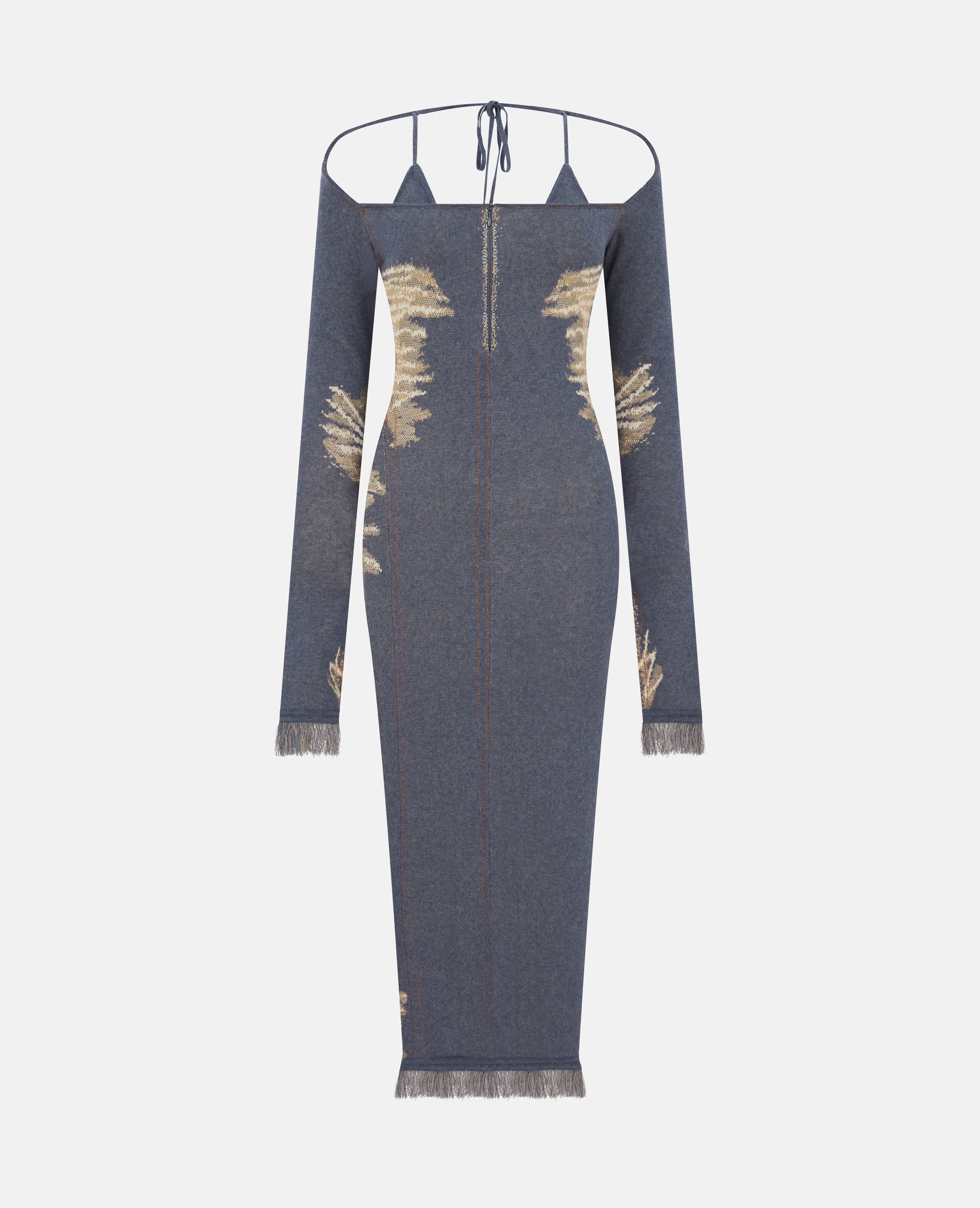 Bikini knit dress blue denim