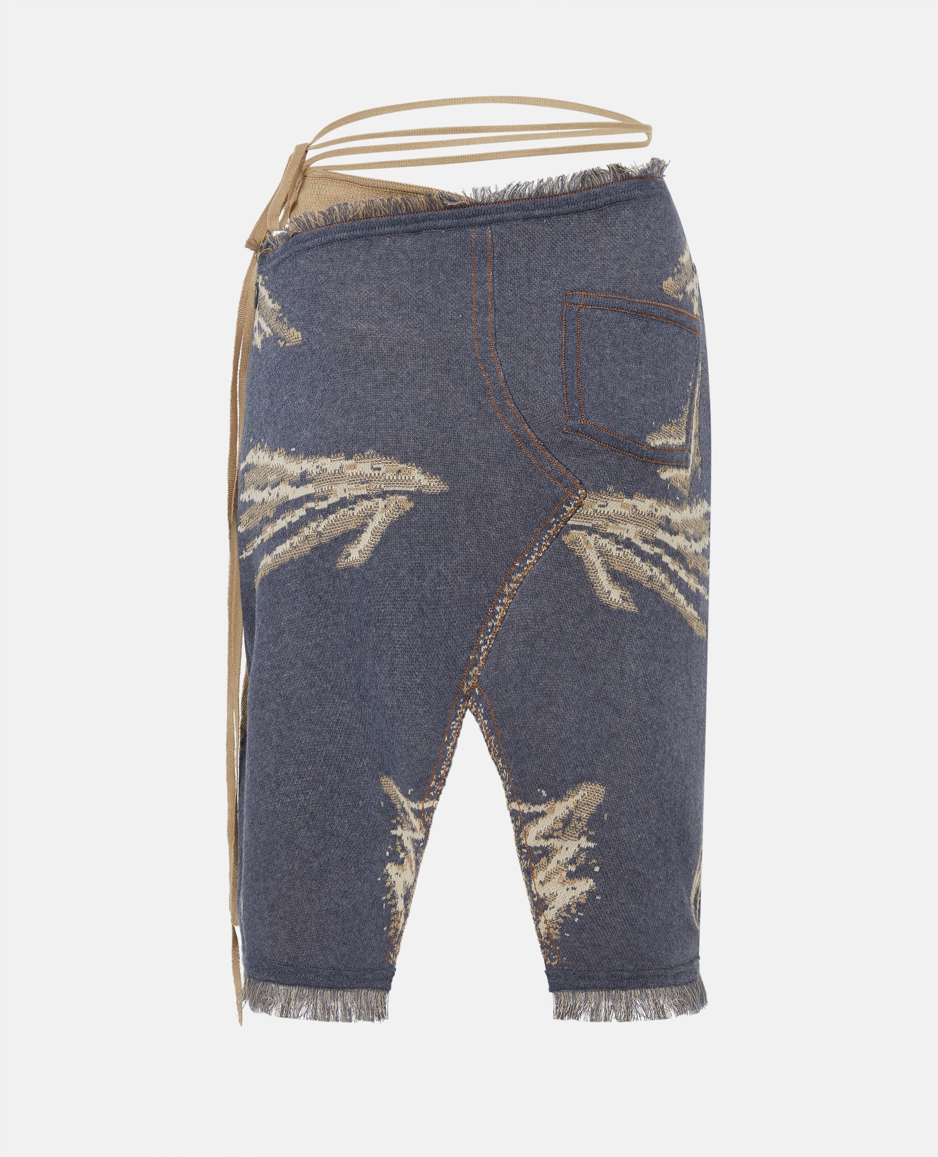 Bikini knit skirt blue denim