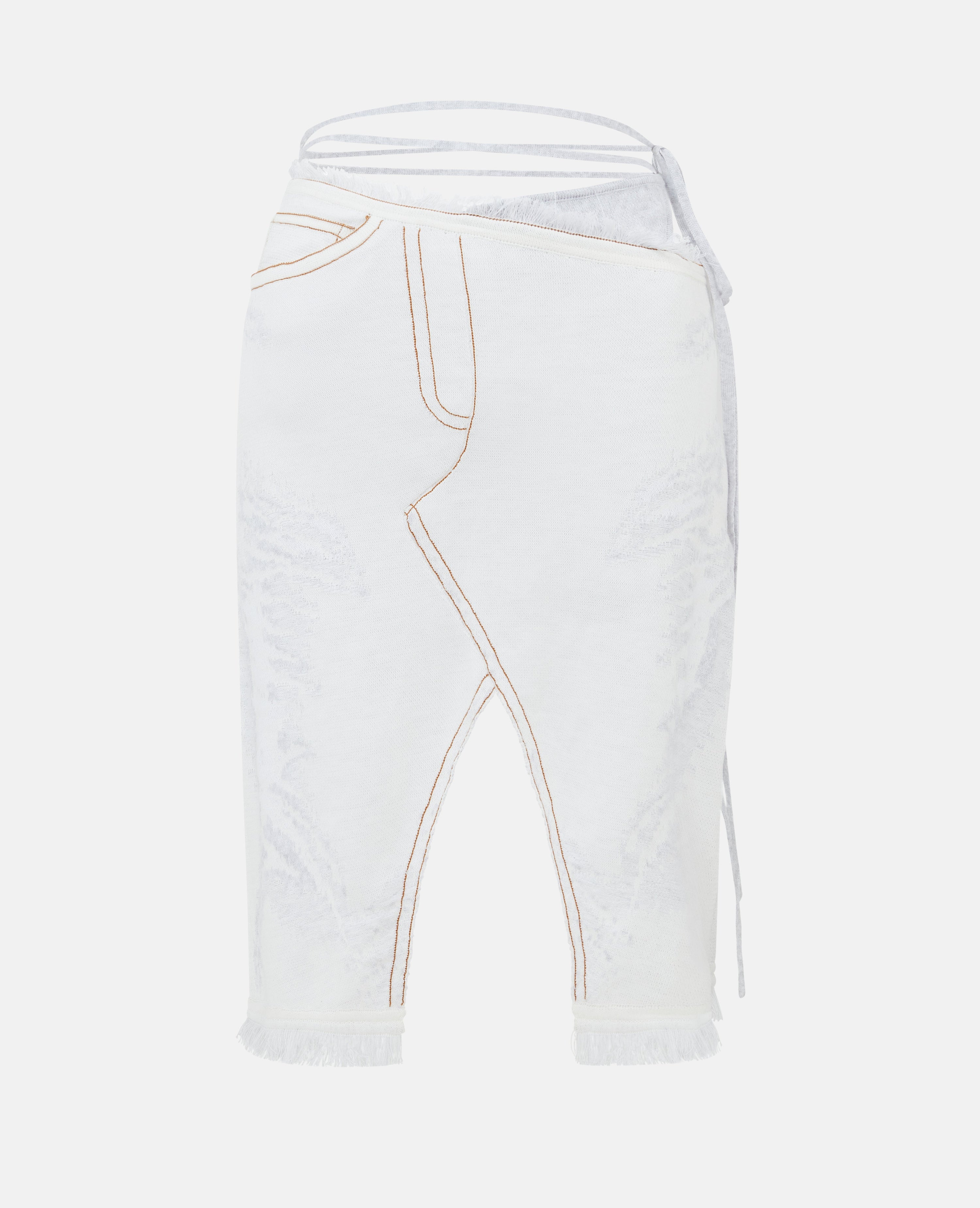 Bikini knit skirt white denim
