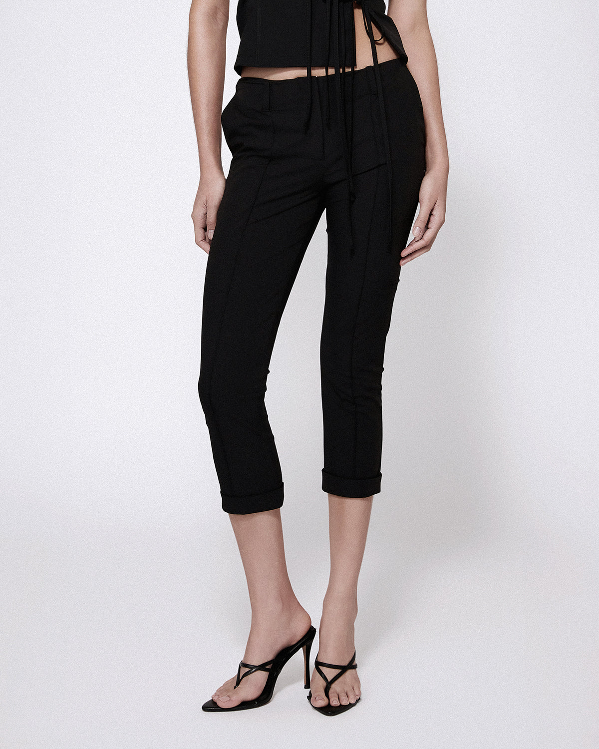Capri pants compact jersey black