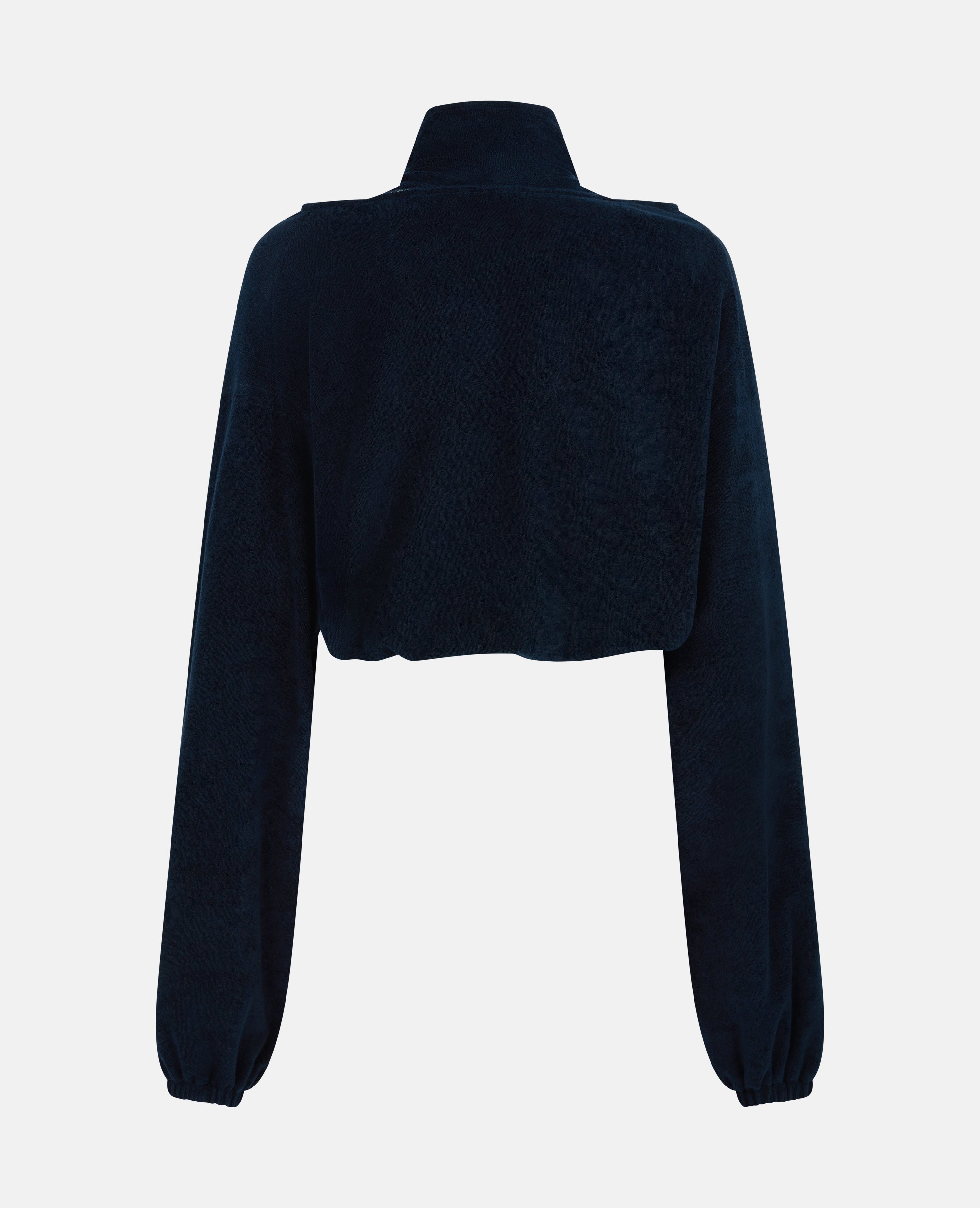 Cloaked zip up cape navy