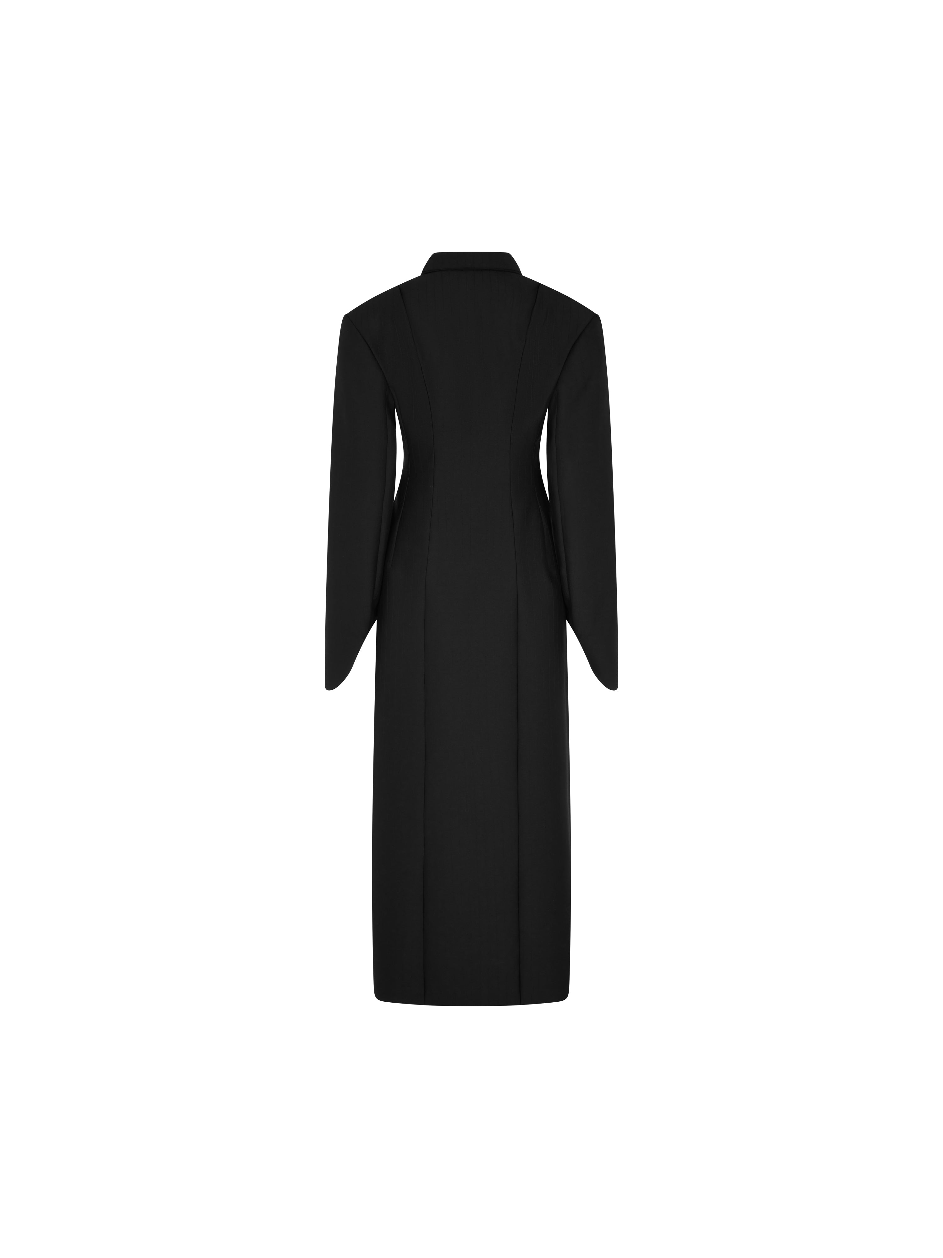Inverse wool coat black