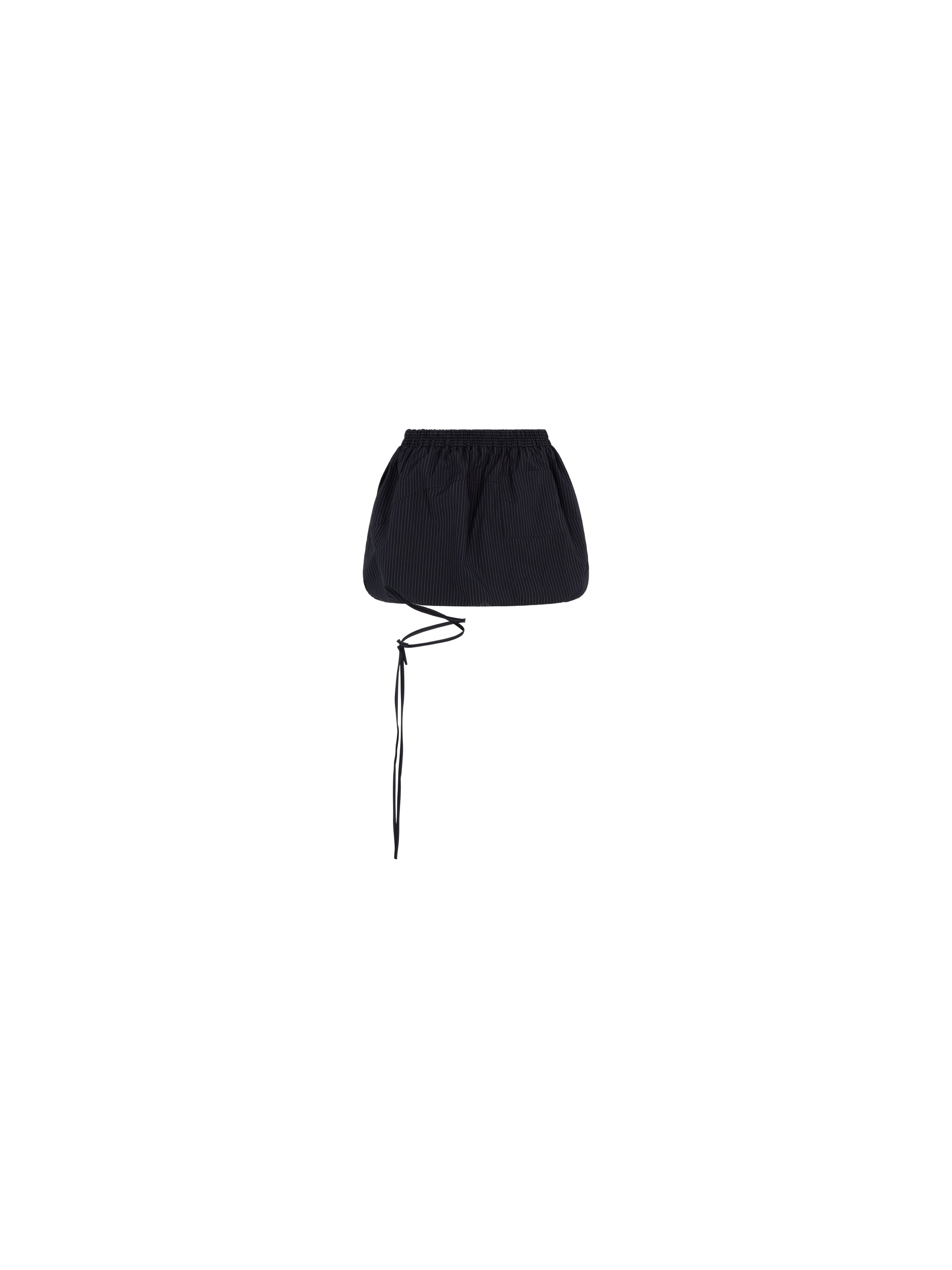 Puffball skirt navy pinstripe
