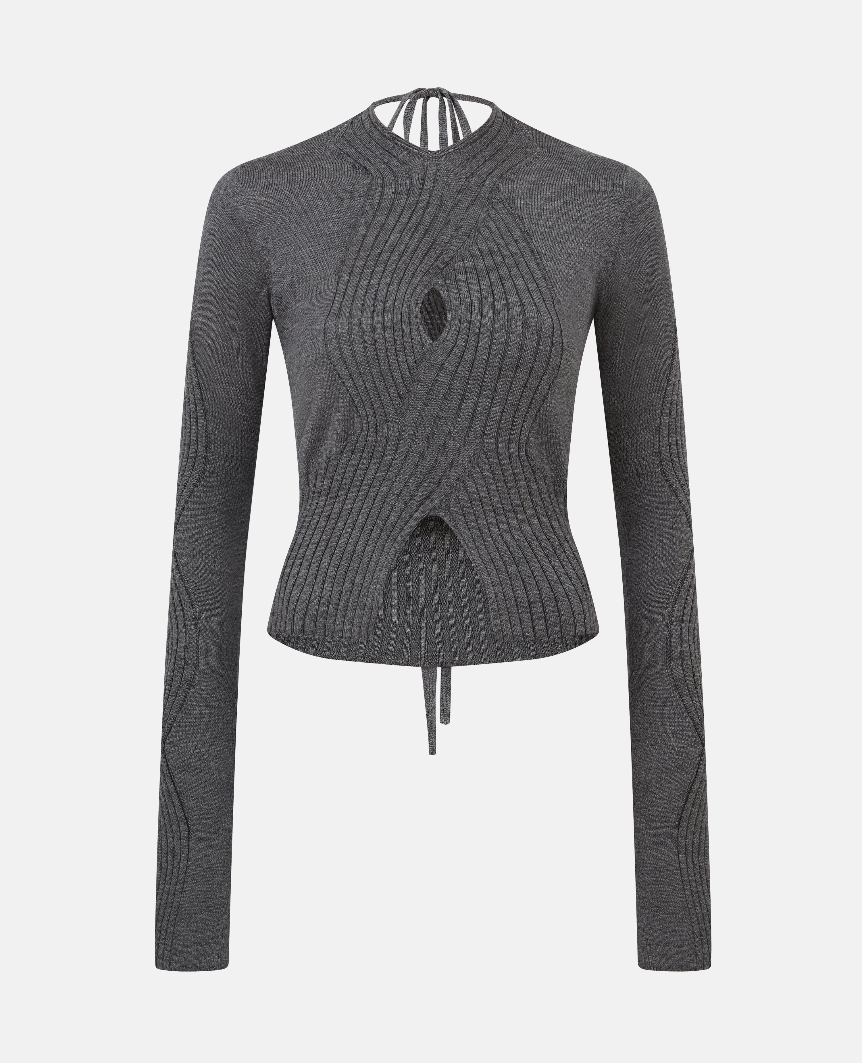 Xl cable knit top grey melange