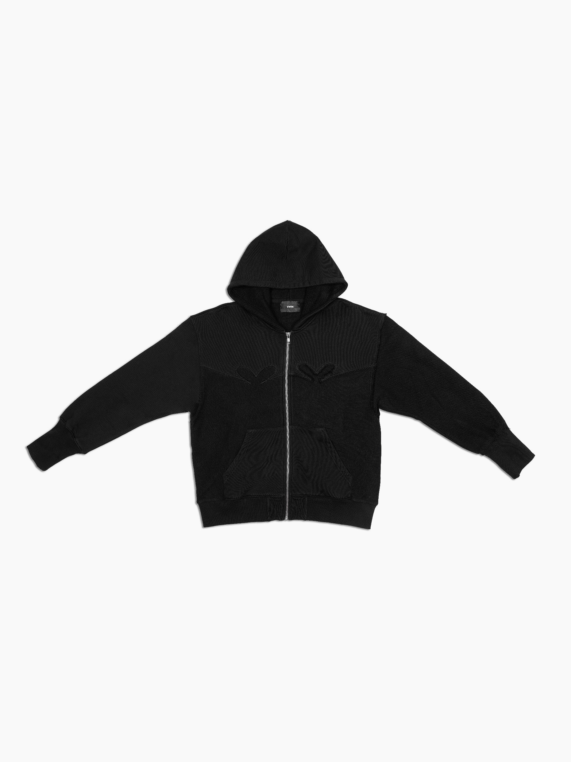 Vain distressed hoodie black