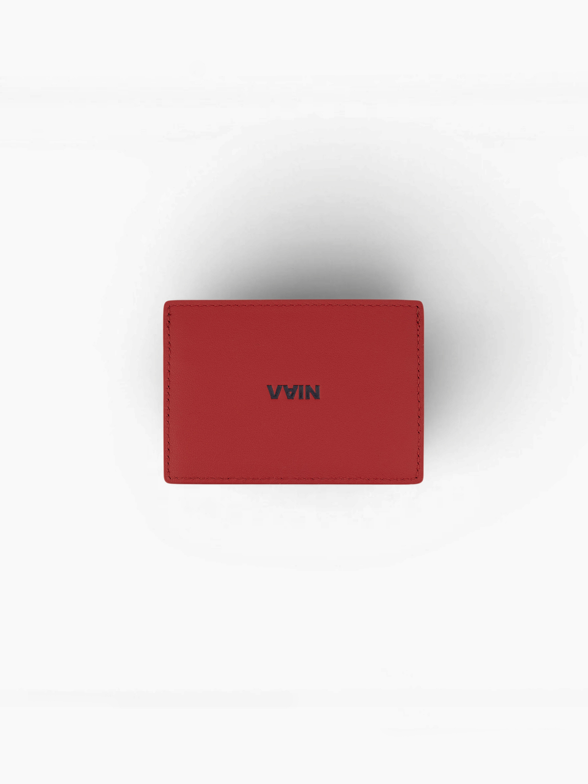 Vain heart leather card holder red
