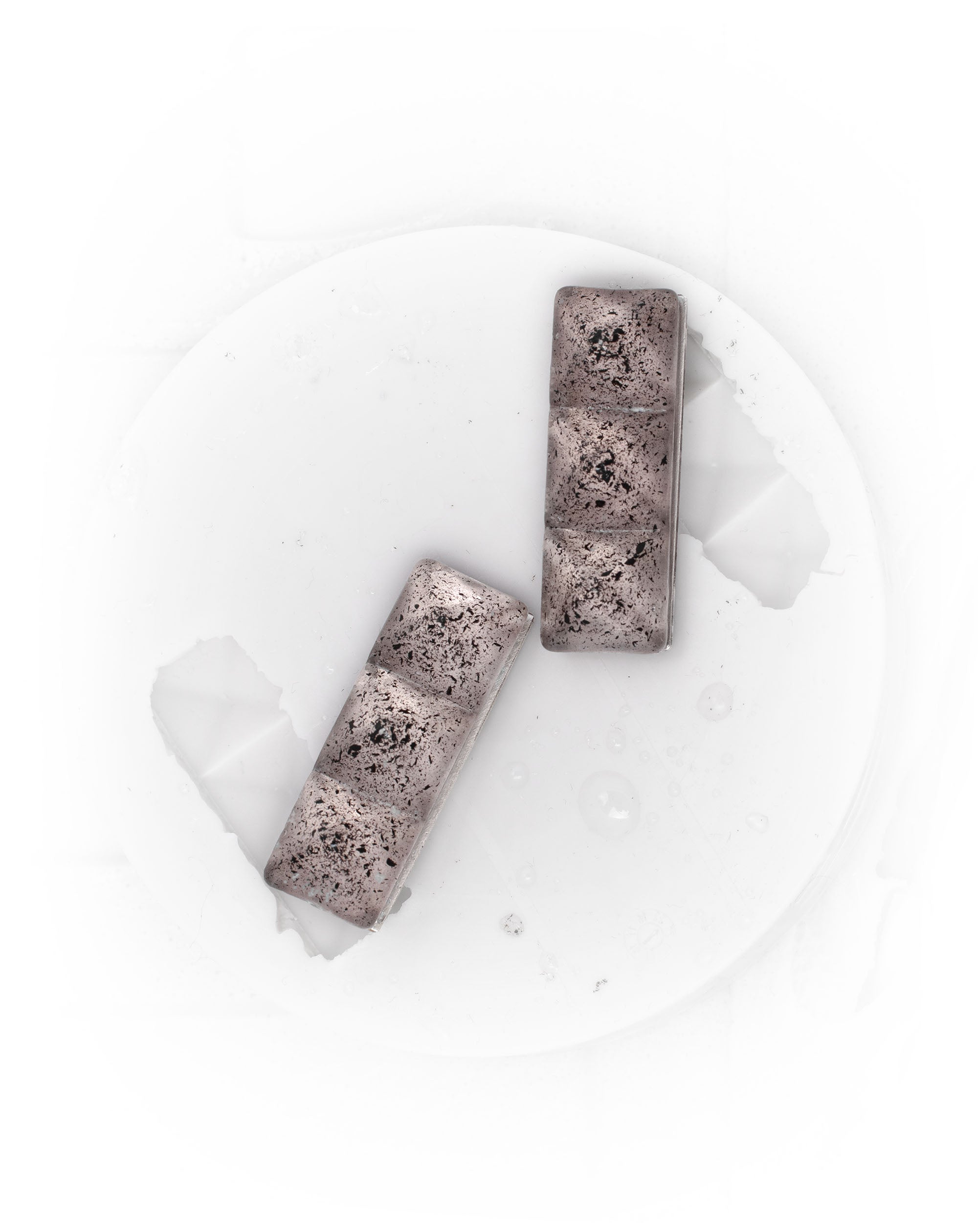 Stained block earrings