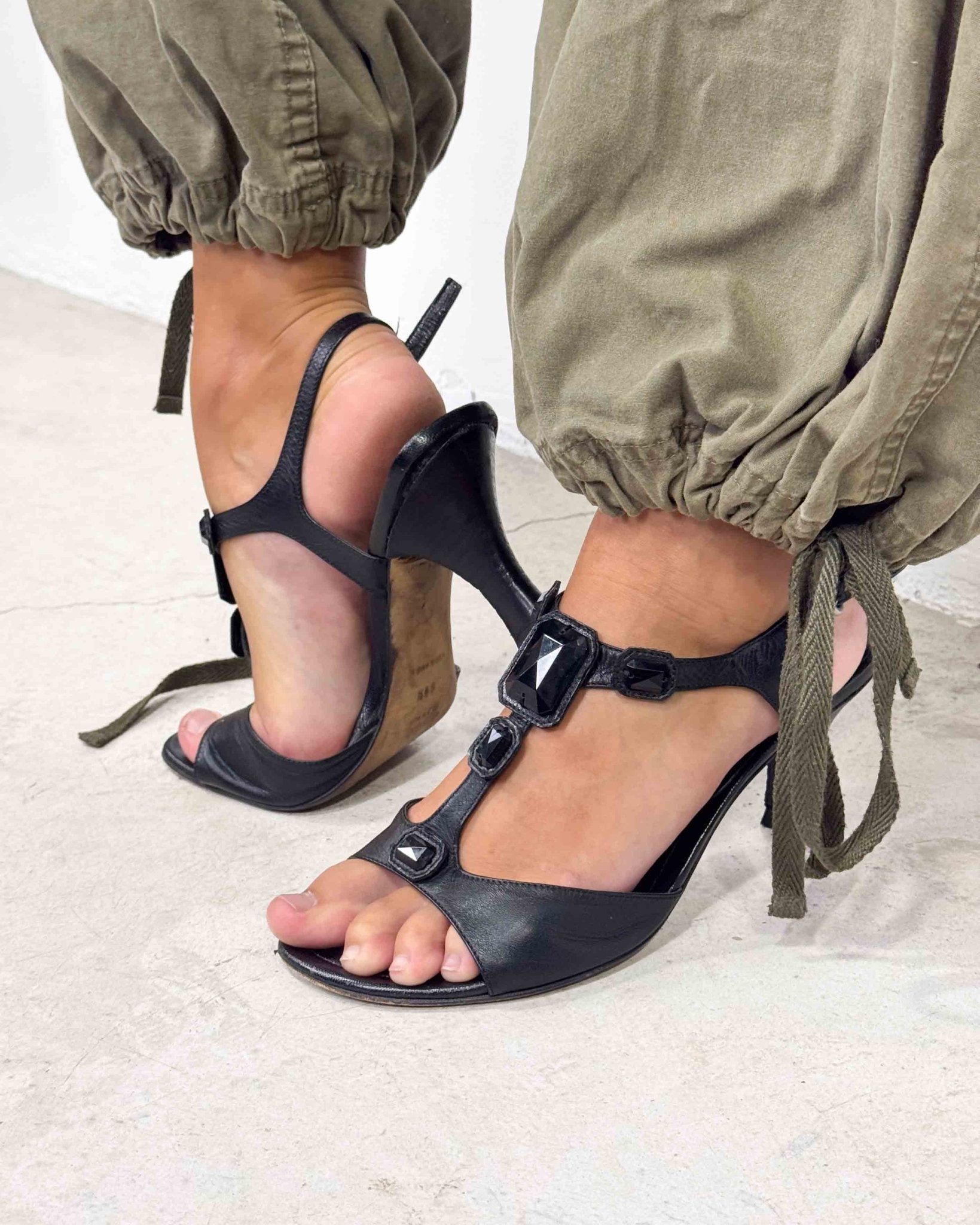 The diane leather sandals by miu miu