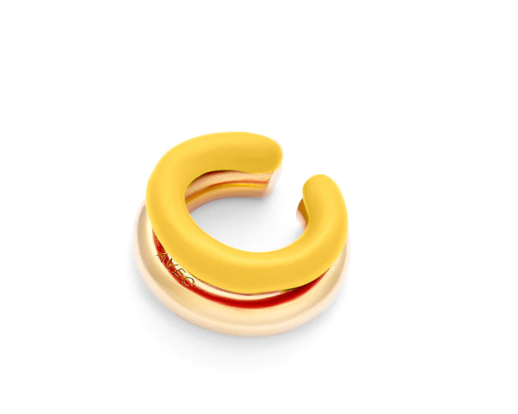 Color double ear-cuff vermeil
