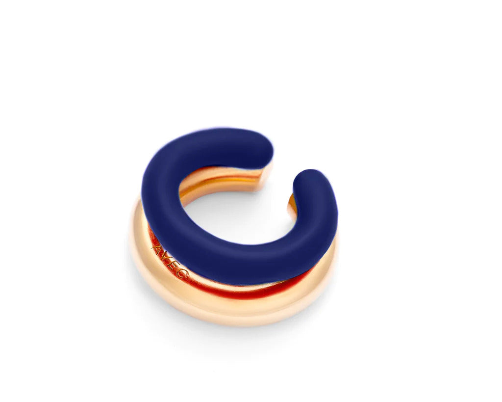 Color double ear-cuff vermeil