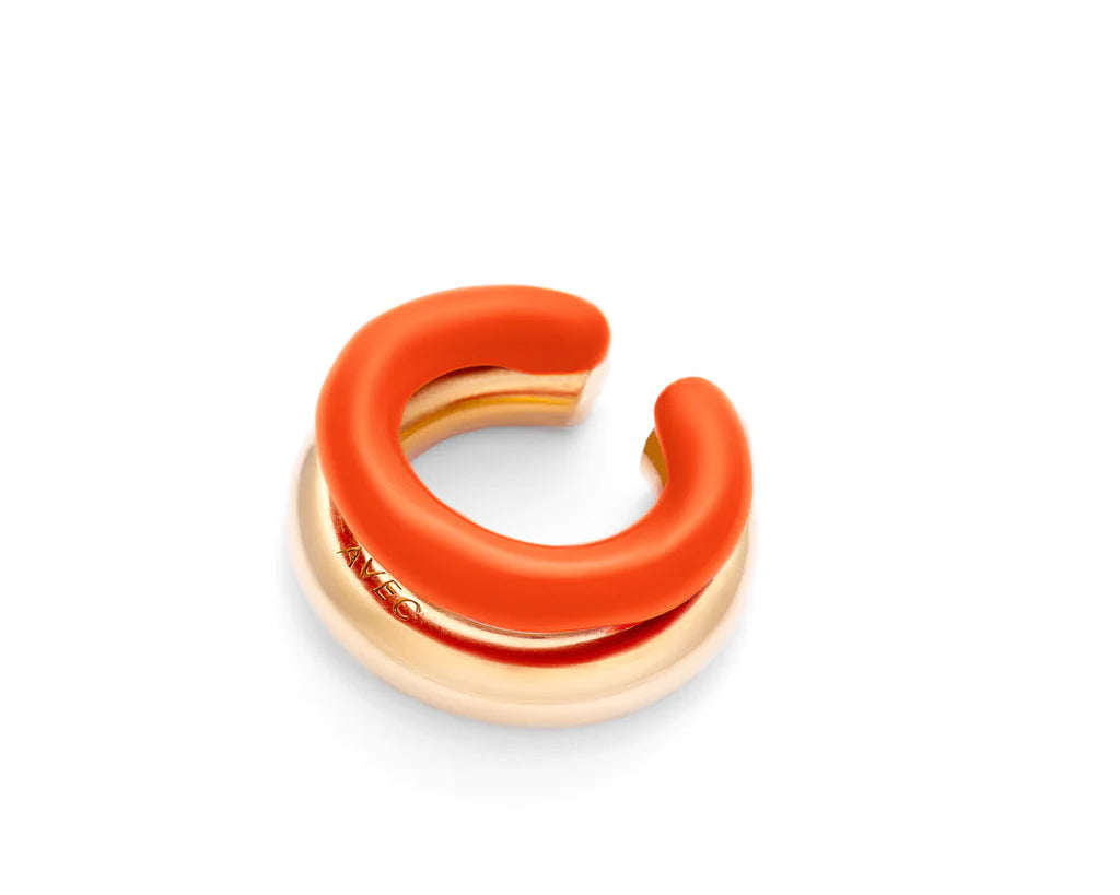 Color double ear-cuff vermeil